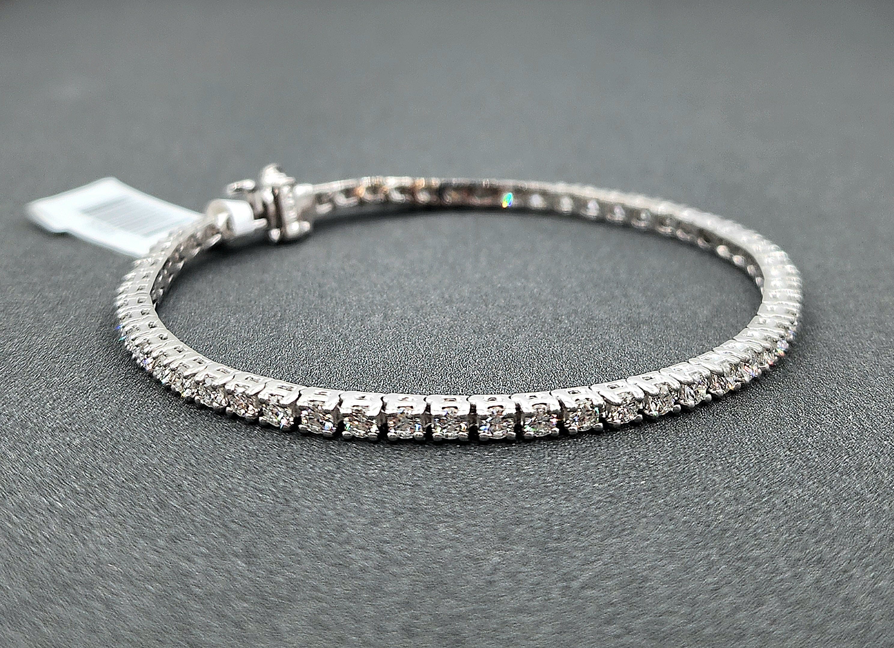 Pulsera de tenis con diamantes de 2.87 ct
