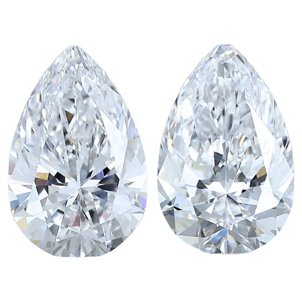 Magnificent 2pcs Ideal Cut Natural Diamonds w/1.40 Carat - GIA Certified For Sale
