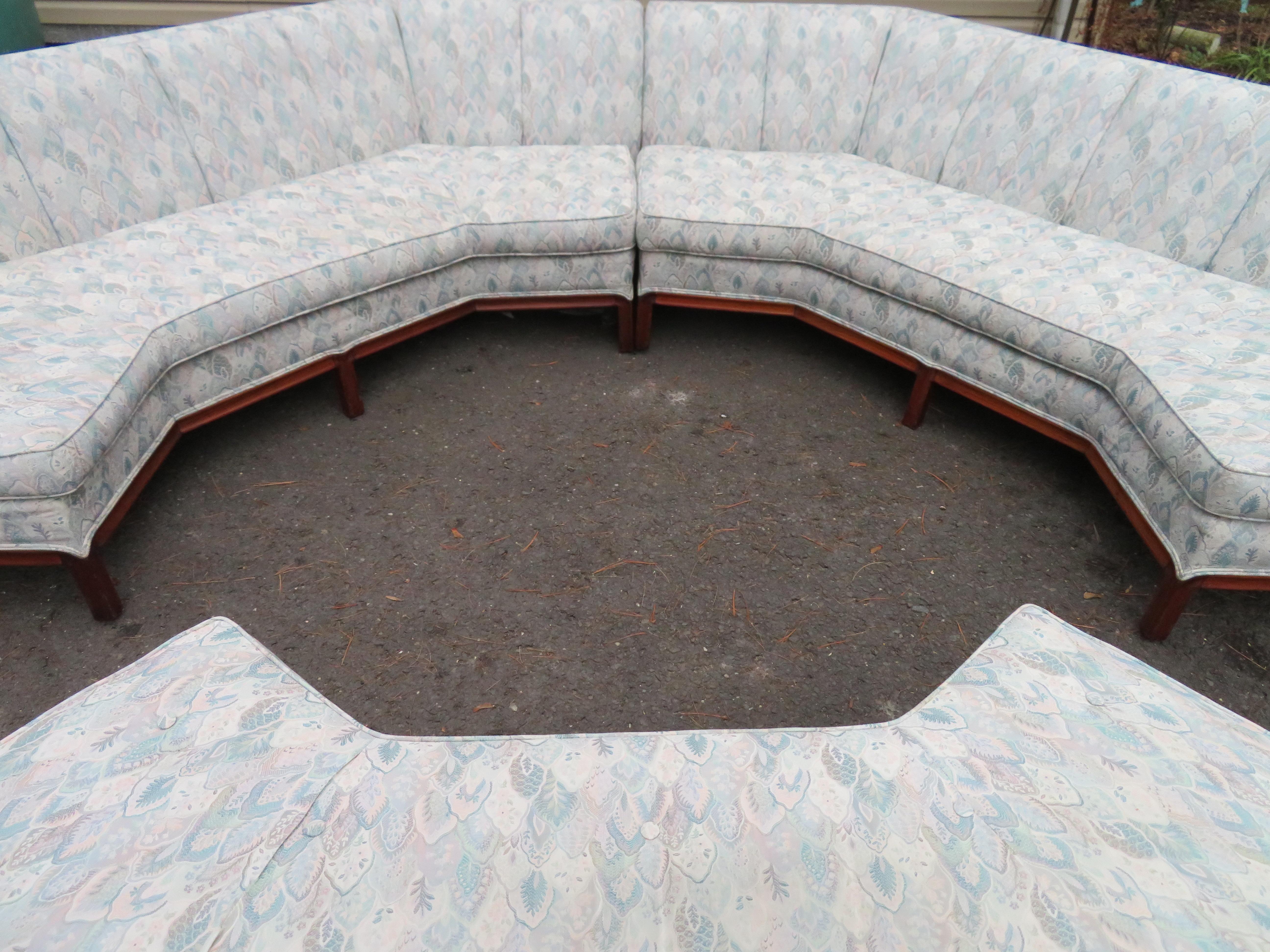 Magnifique banc sectionnel de 3 pièces pour canapé octogonal moderne du milieu du siècle dernier Bon état - En vente à Pemberton, NJ