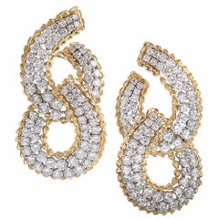 Magnificent 30 Carat Diamond Ear Pendants, Signed David Webb