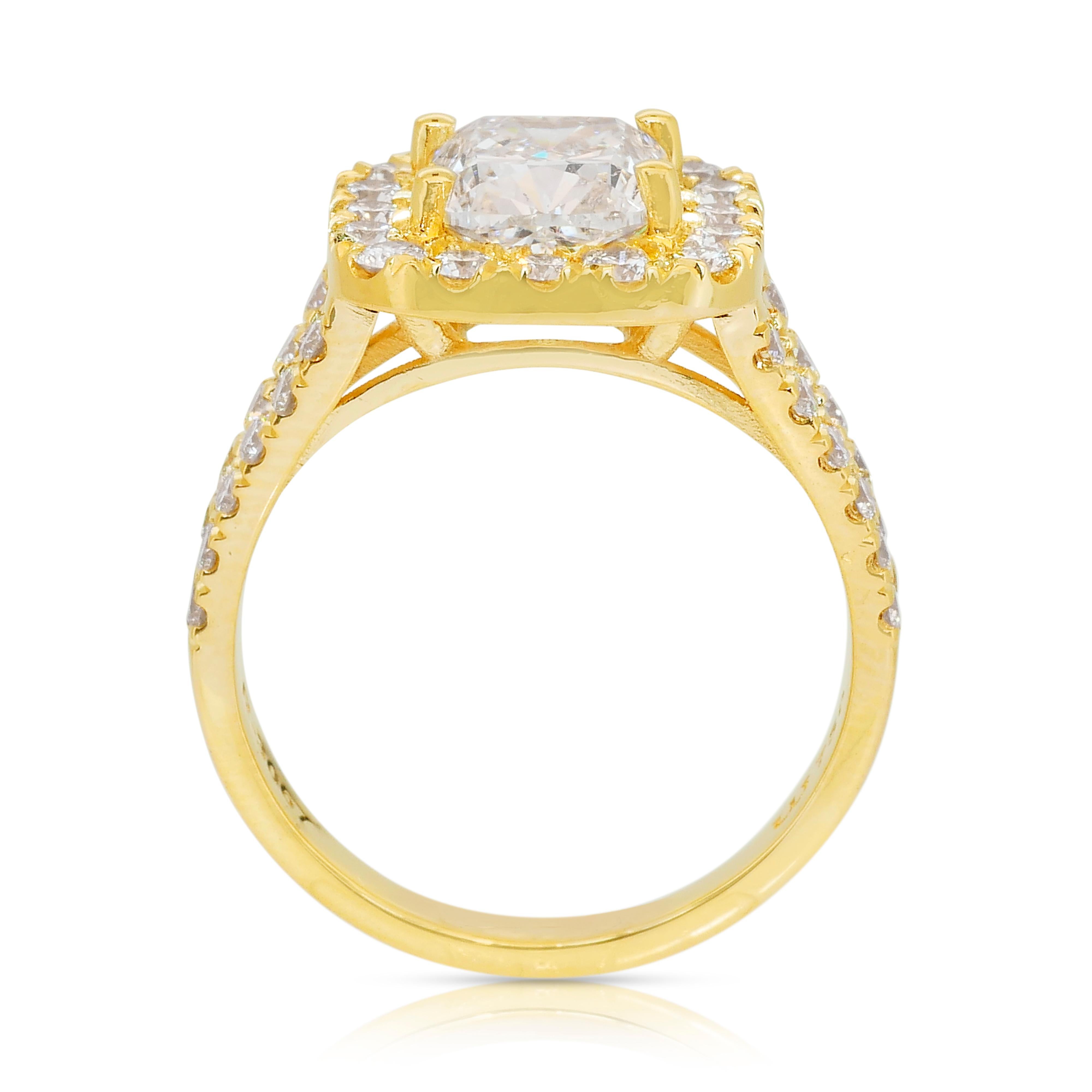 Magnífico Anillo de Cóctel de Diamantes de 3.03ct en Oro Amarillo de 18k - Certificado IGI en venta 4
