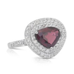 Magnificent 3.46ct Spinel and Diamonds Double Halo Cocktail Ring
