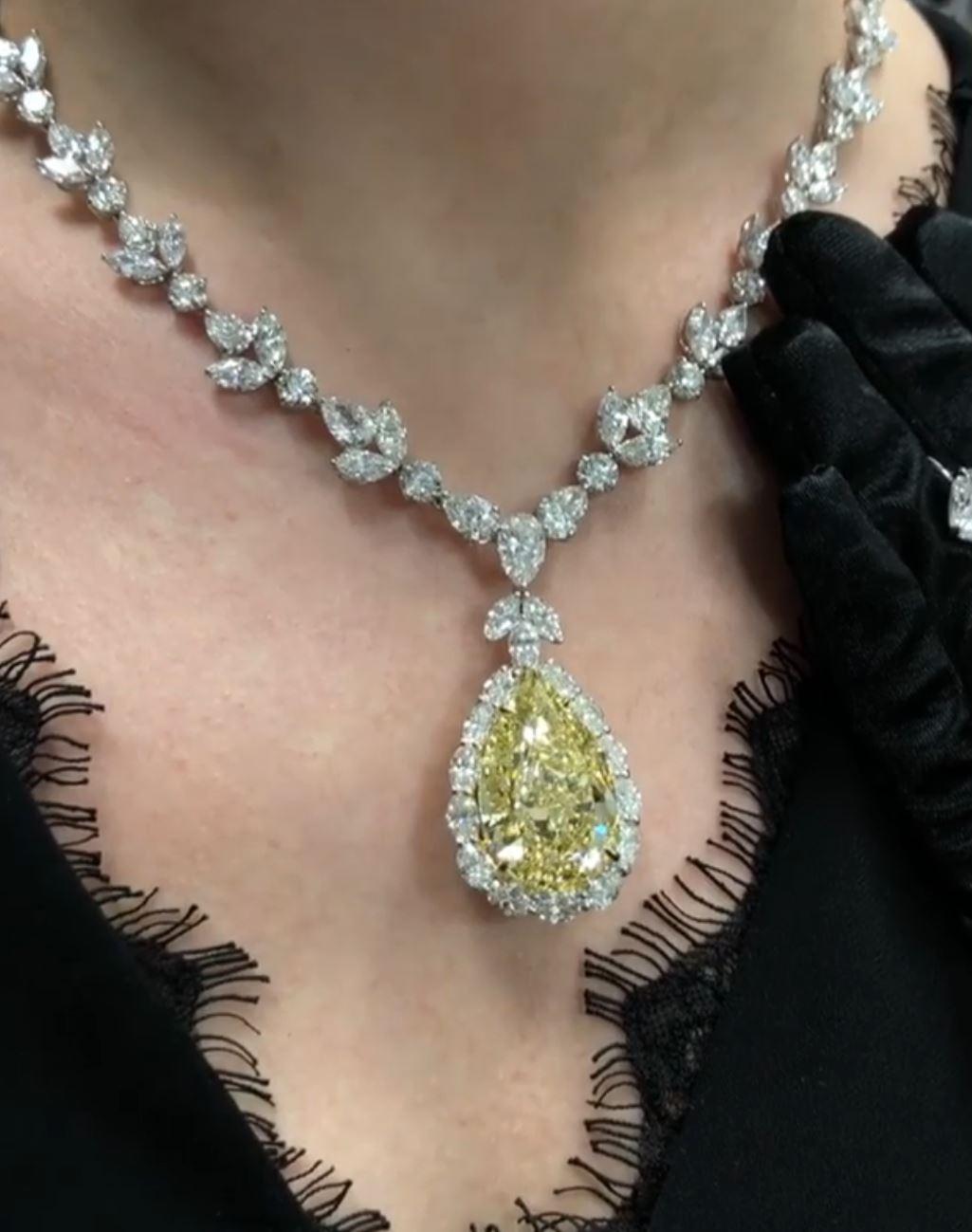 yellow diamond necklace