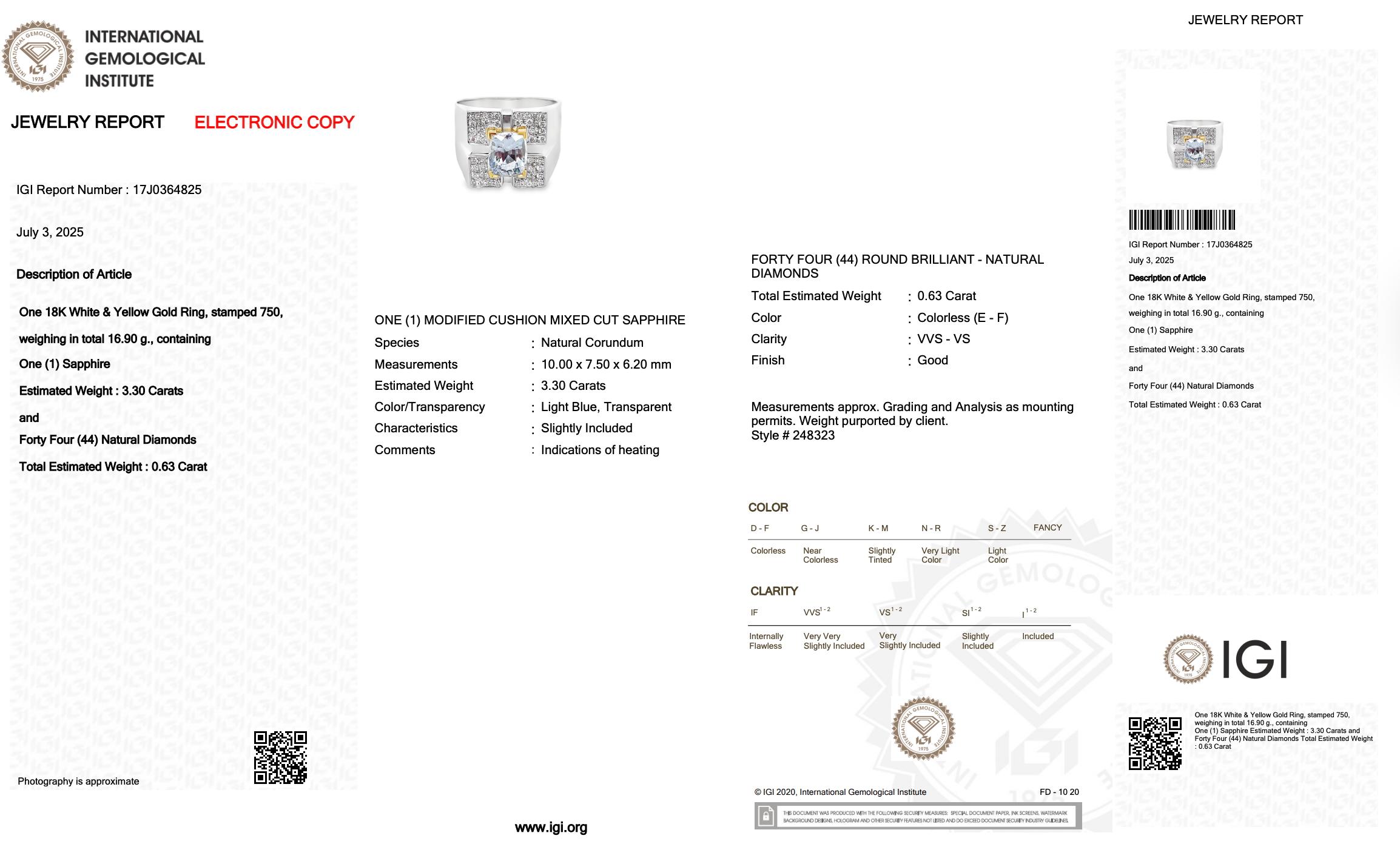 De las mujeres Magnífico Anillo de Cóctel de Zafiro y Diamantes de 3,93 ct en Oro Blanco y Amarillo de 18k en venta