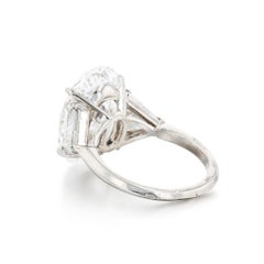 Magnificent 4.01 Carat Oval Brilliant Diamond Three-Stone Ring with Trillions