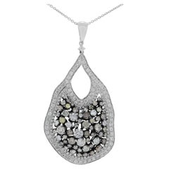 Magnificent 4.45ct Diamonds Pendant in 18K White Gold  (Pendant Only)