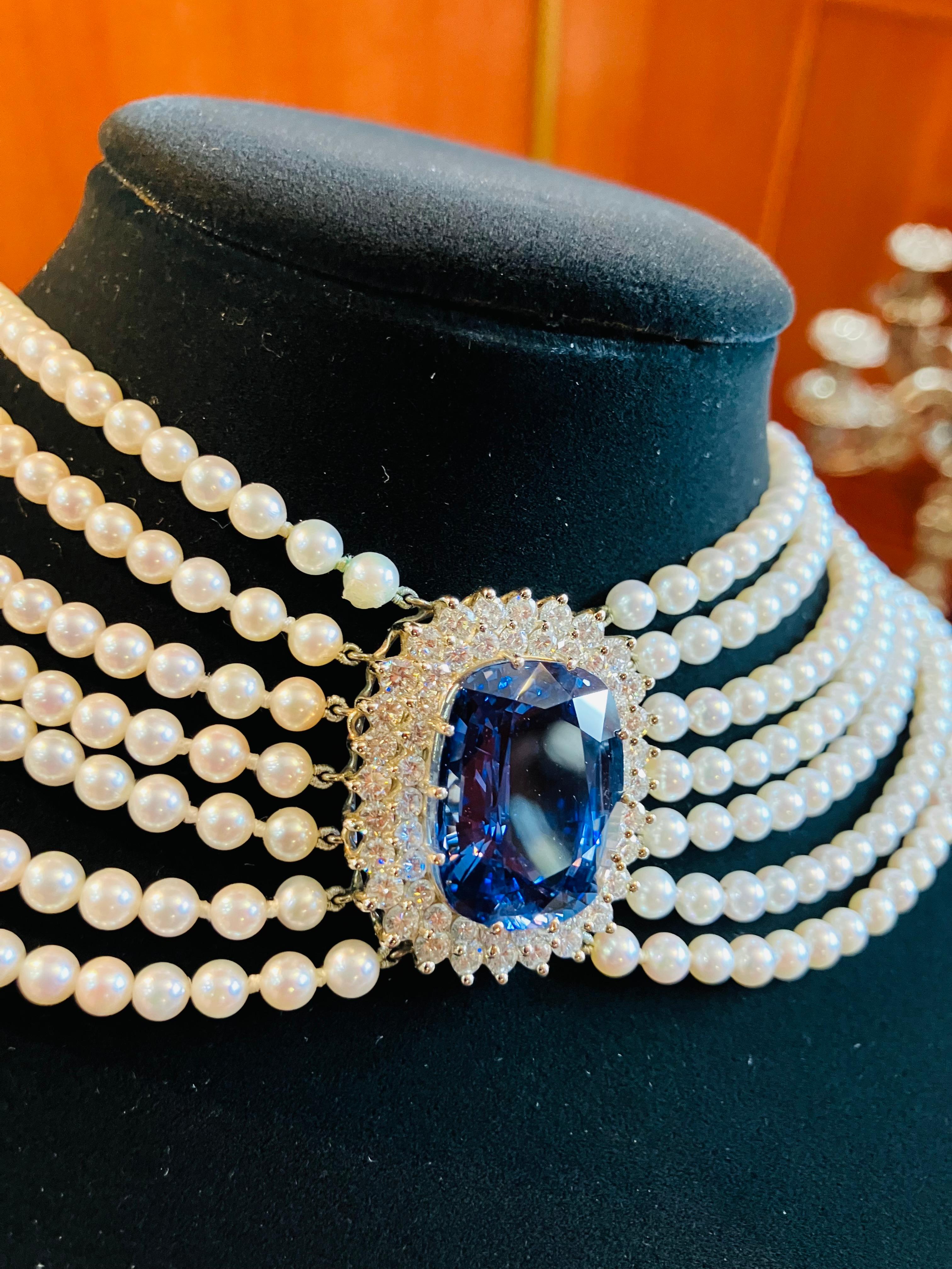 sapphire and diamond choker necklace