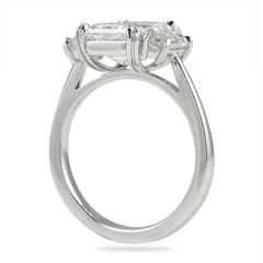 Magnificent 5.03-Carat Emerald-Cut Diamond Ring with Trapezoids in Platinum