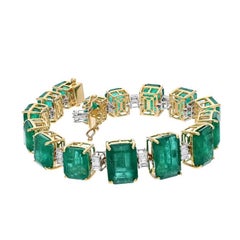 Prächtiges 54,58 Karat Smaragd-Diamant-Armband