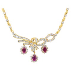 Magnífico Collar de Rubíes y Diamantes de 5,50 ct en Oro Amarillo de 18k