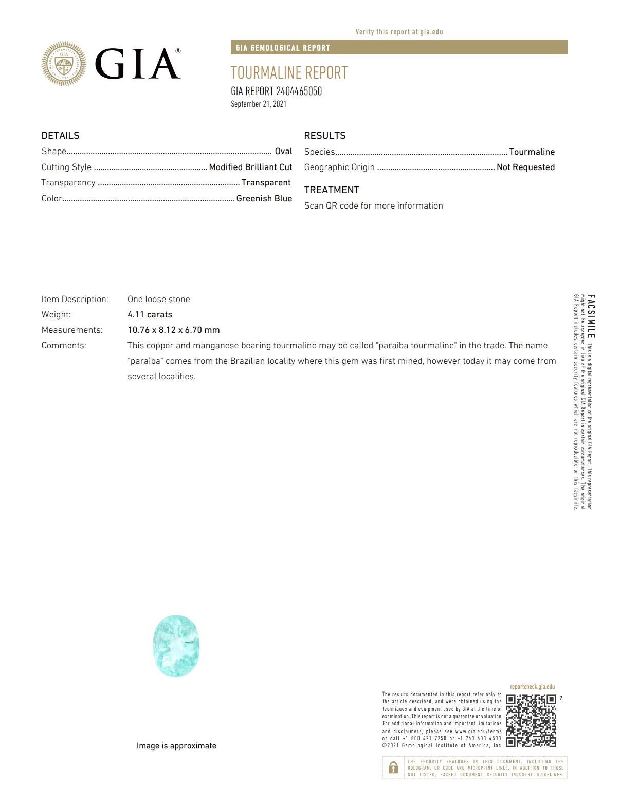 Magnífico Anillo de Cóctel de Oro Blanco de 18 quilates con Turmalina Paraiba y Diamantes de 5,93 quilates en venta 3