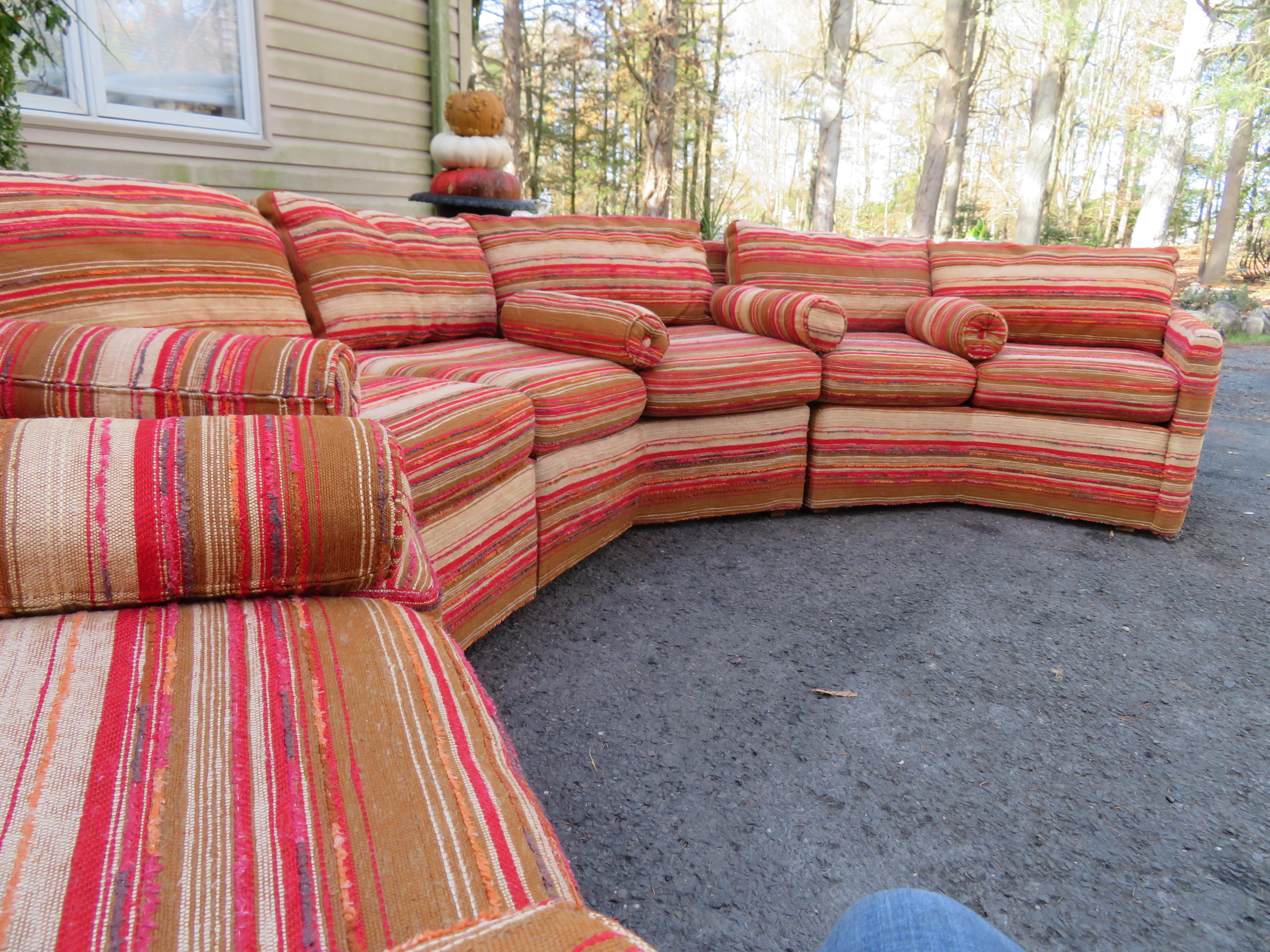 Magnificent 6-Piece Milo Baughman Style Octagon Sofa Sectional Bernhardt 6