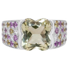 Magnificent 6.60ct Citrine, Sapphires, and Diamonds Cocktail Ring