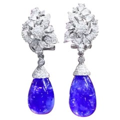 Magnifique  Boucles d'oreilles en tanzanites et diamants de 68,25 carats