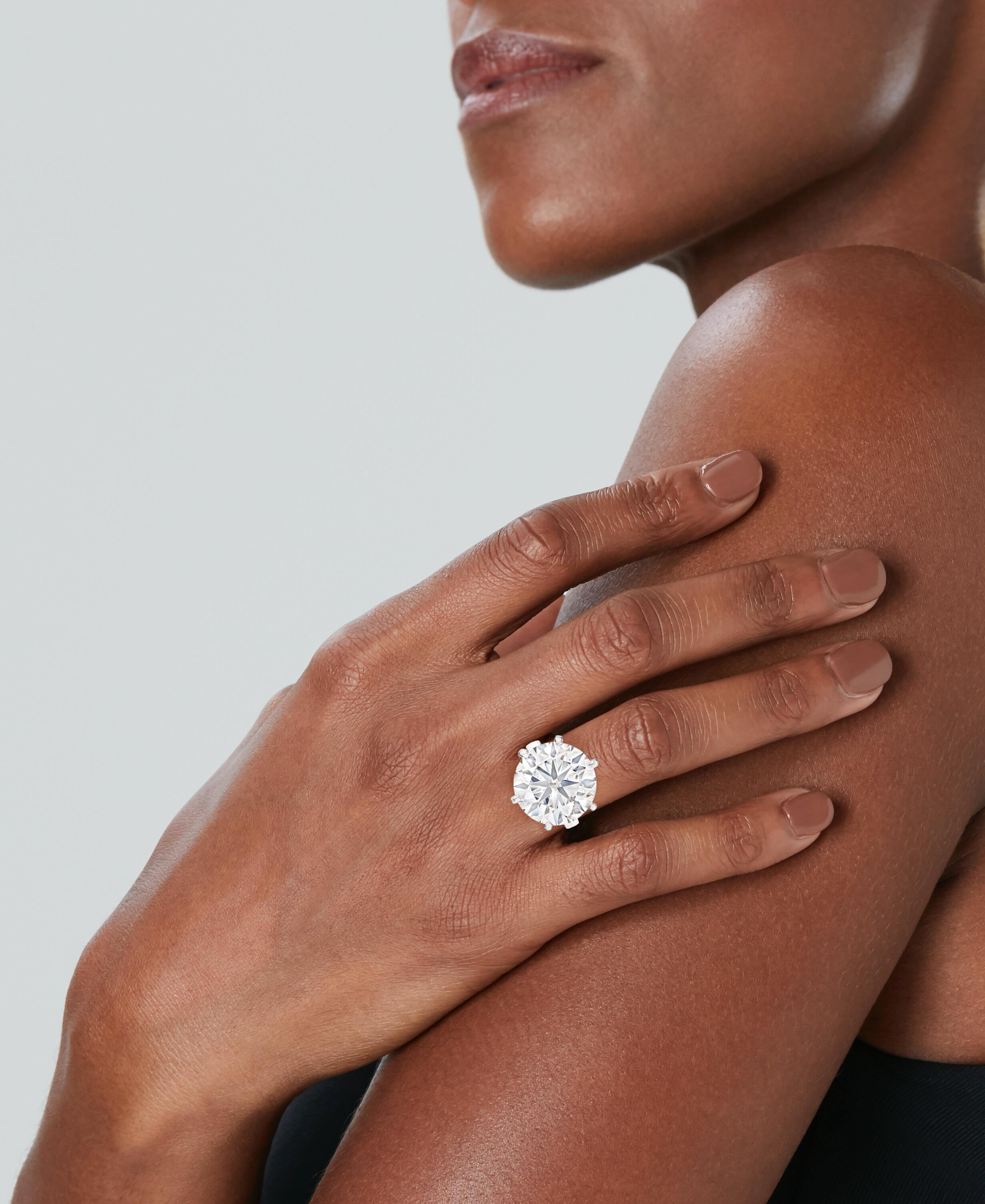 Empire Magnificent 8-Carat F SI Round Brilliant Diamond Ring  A Regal Masterpiece For Sale