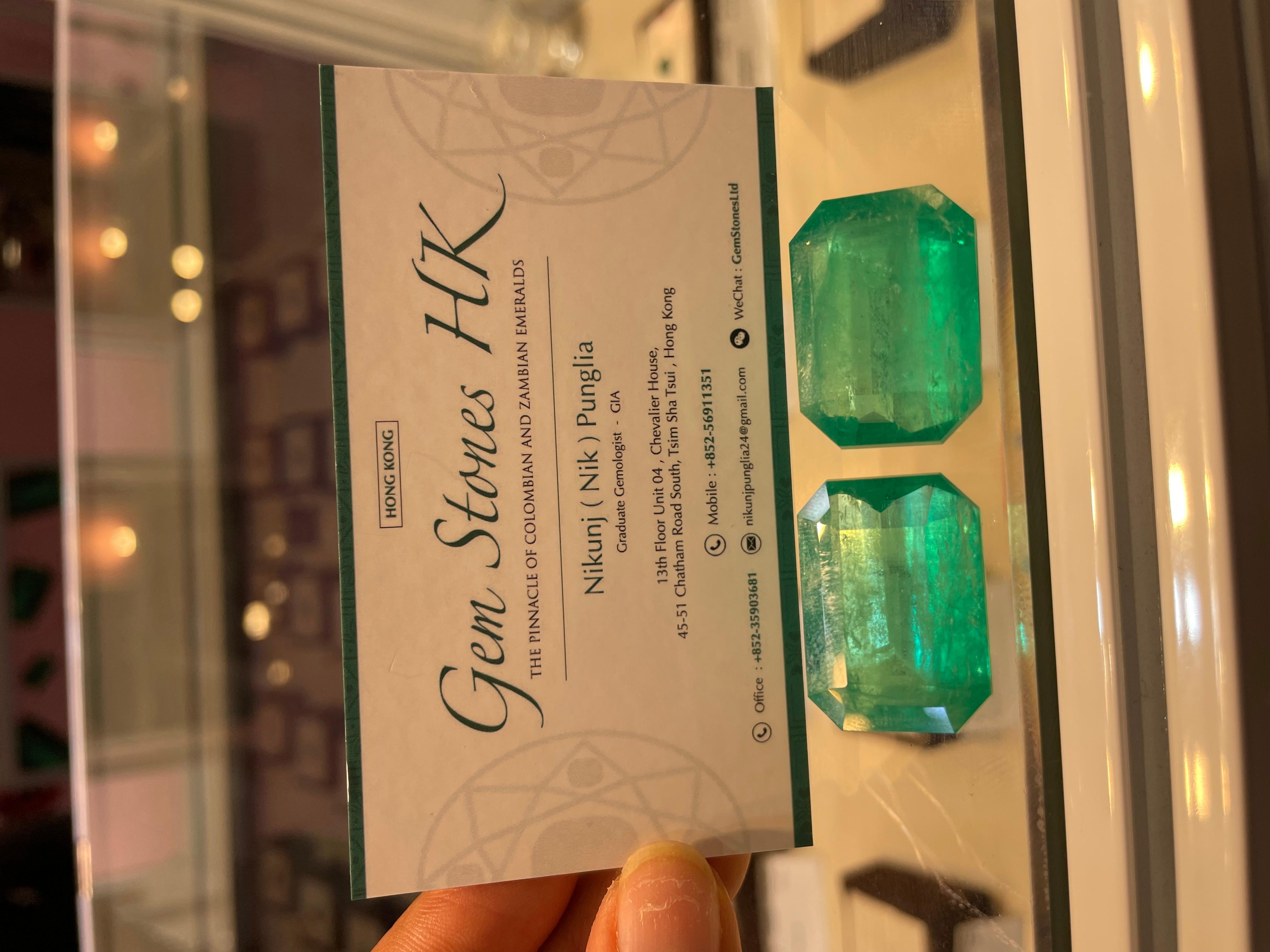 Emerald Cut Magnificent 81.65 cts Colombian Emerald Pair  Octagon Cut  CD Certified (Minor For Sale