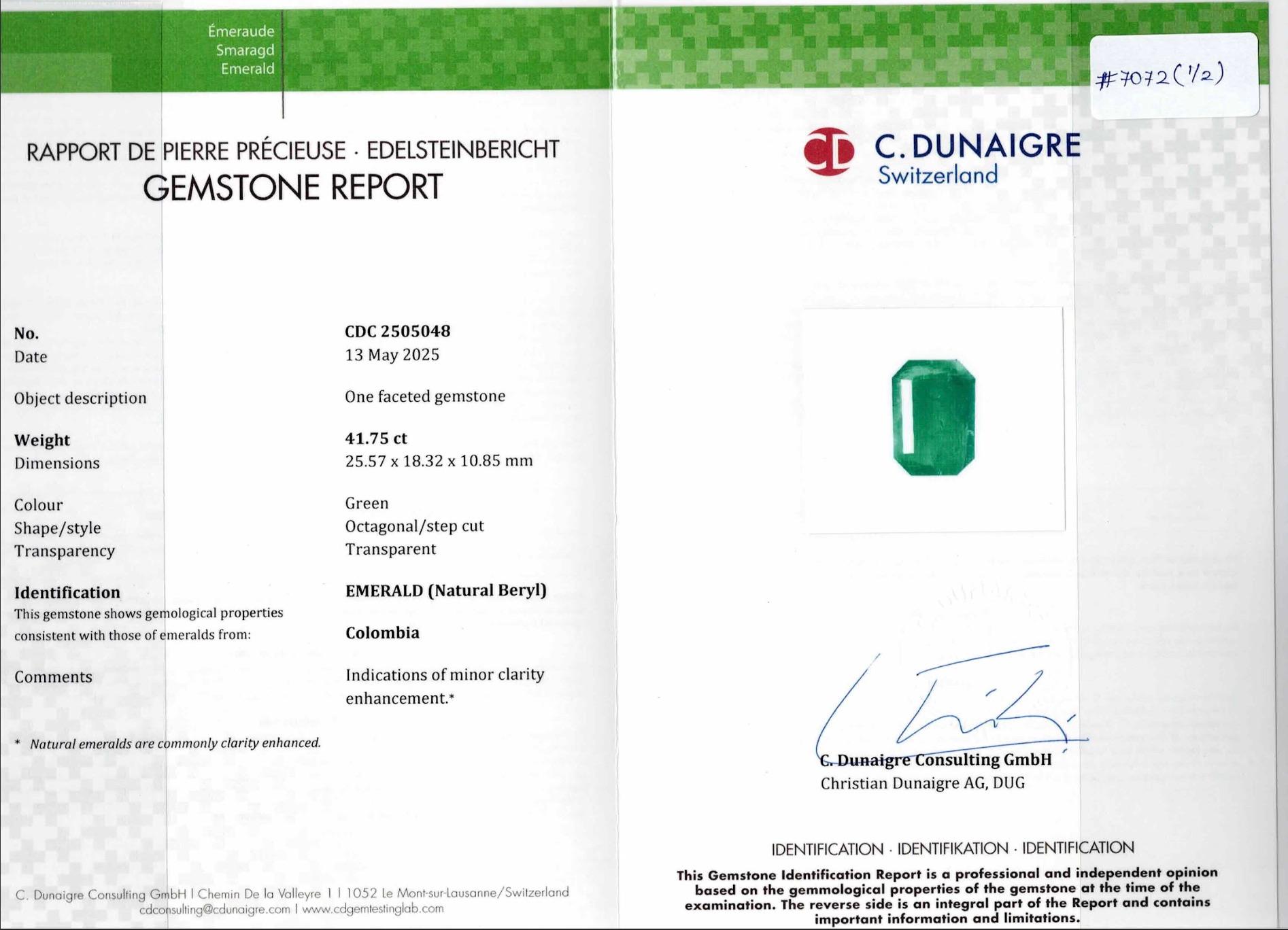 Magnificent 81.65 cts Colombian Emerald Pair  Octagon Cut  CD Certified (Minor For Sale 3