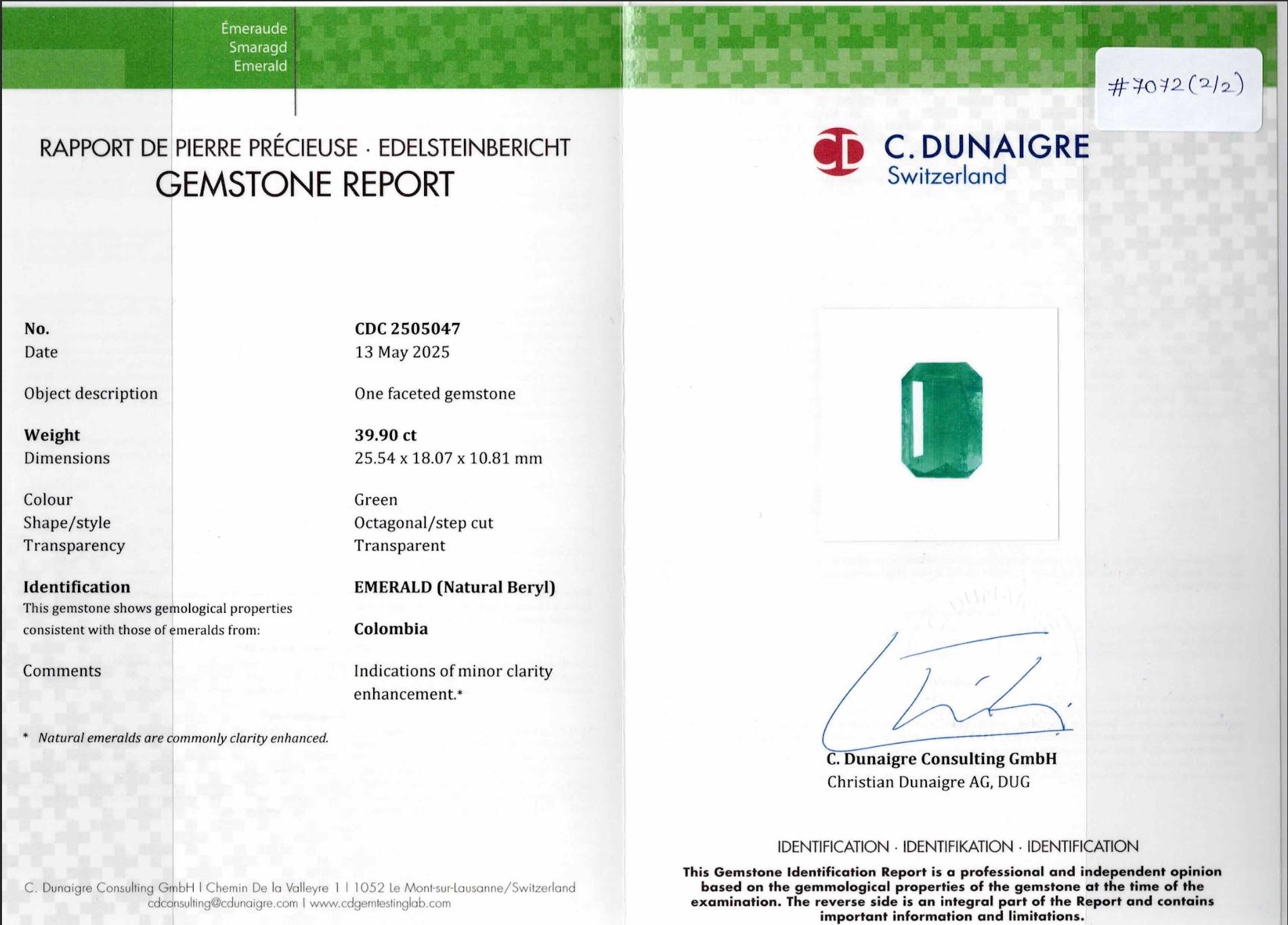 Magnificent 81.65 cts Colombian Emerald Pair  Octagon Cut  CD Certified (Minor For Sale 4