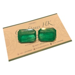 Magnificent 81.65 cts Colombian Emerald Pair  Octagon Cut  CD Certified (Minor