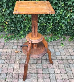 Magnificent & Adjustable Wooden Sculpture or Plant Stand, Column / Pillar Easel