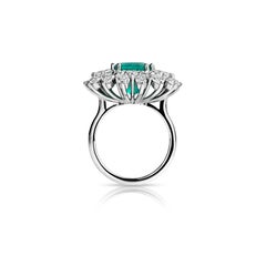 AIGS Certified Oval Cut 5.77 Carat Paraiba Tourmaline Ring "Liguria" In 18K Gold
