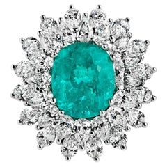 AIGS Certified Oval Cut 5.77 Carat Paraiba Tourmaline Ring "Liguria" In 18K Gold
