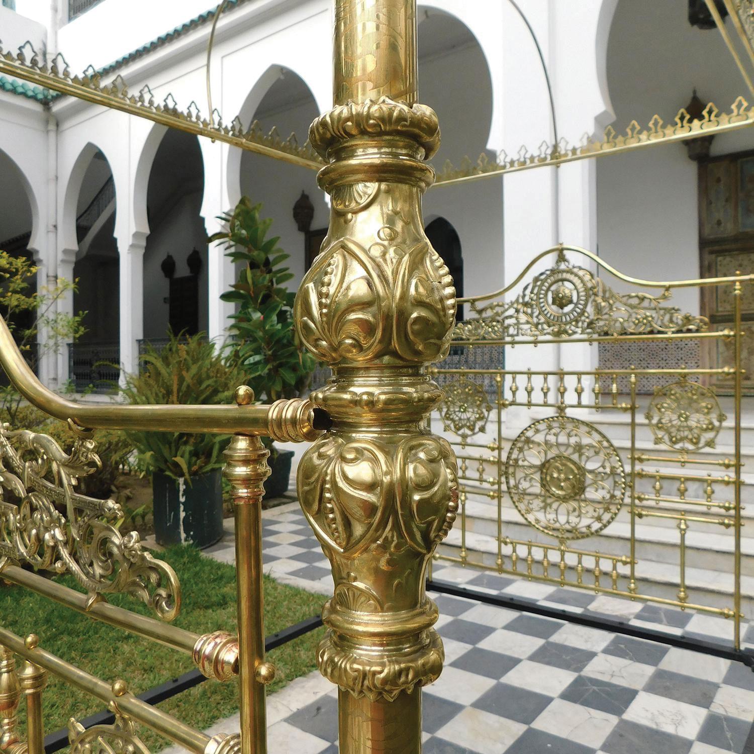 Magnificent All Brass Crown and Canopy Four Poster Bed M4P51 For Sale 3