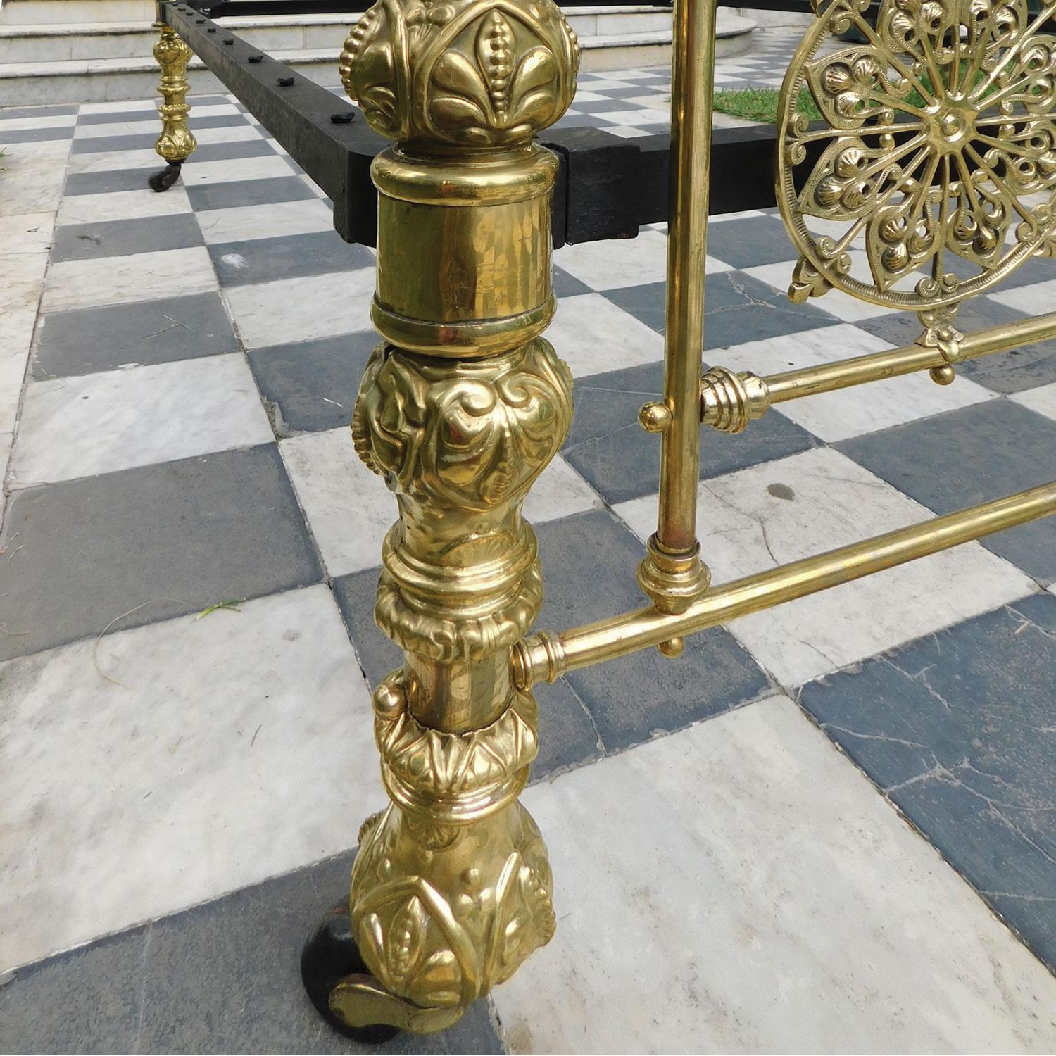 Magnificent All Brass Crown and Canopy Four Poster Bed M4P51 For Sale 1