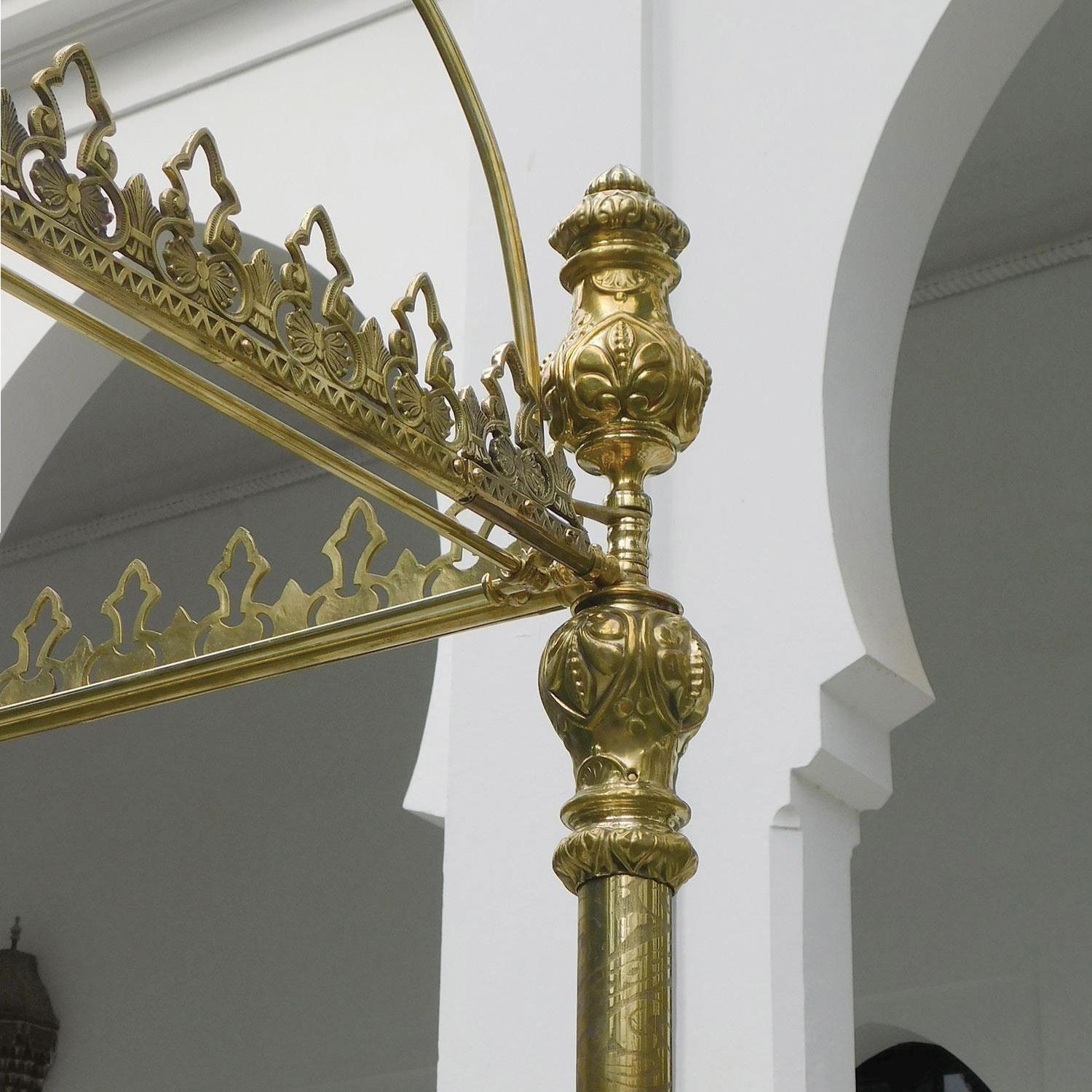 Magnificent All Brass Crown and Canopy Four Poster Bed M4P51 For Sale 2