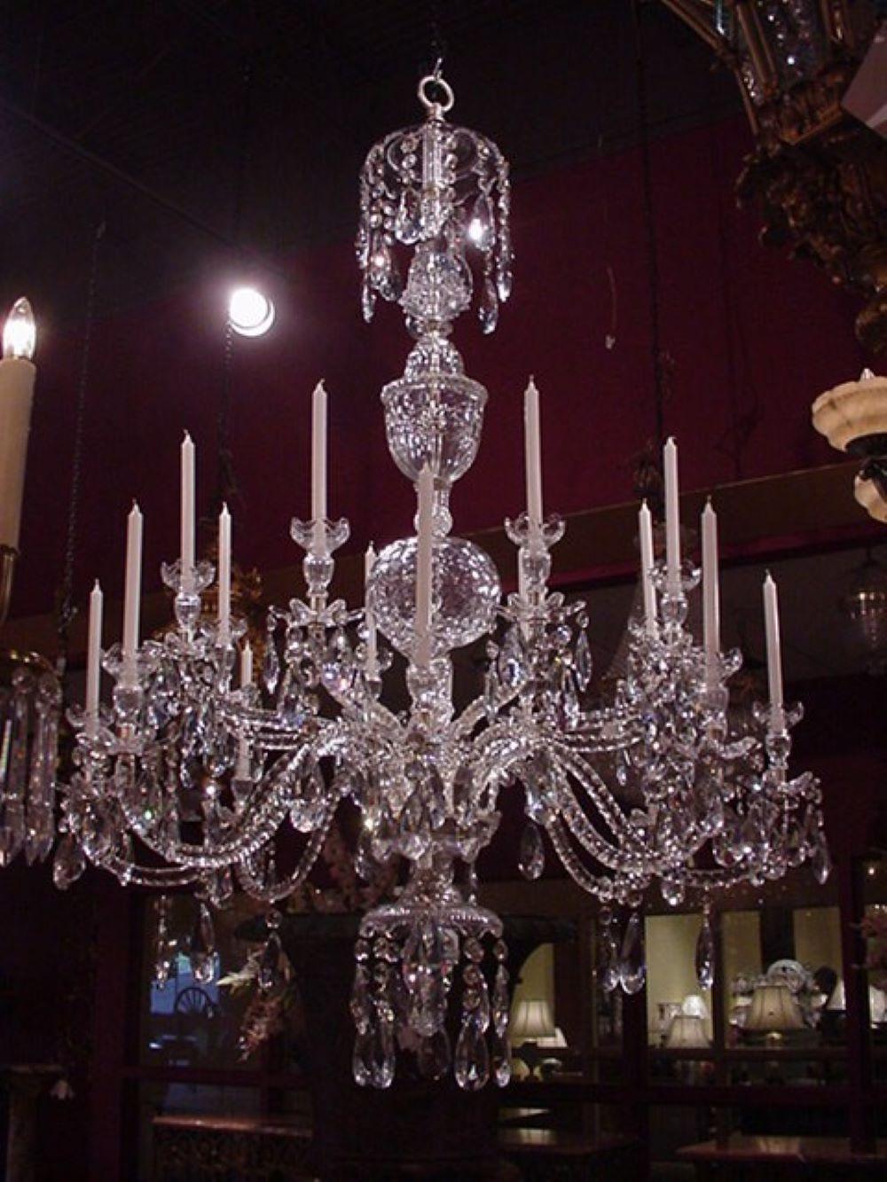 Magnificent All Crystal English Chandelier For Sale 8