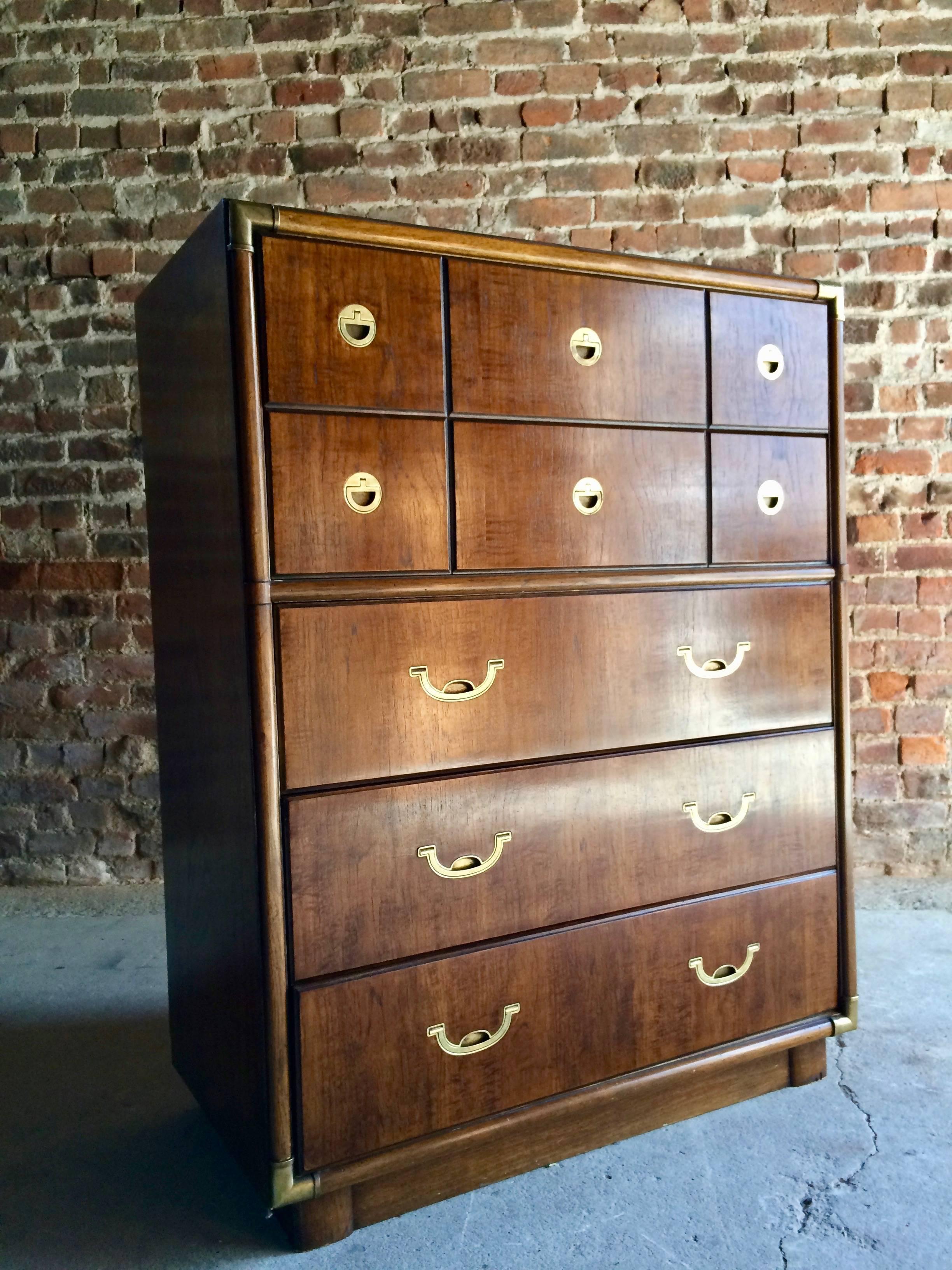 Magnificent American Drexel Campaign Chest of Drawers Dresser Accolade Mahogany 3