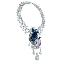 Magnifique Améthyste et  Lego collier de perles baroques