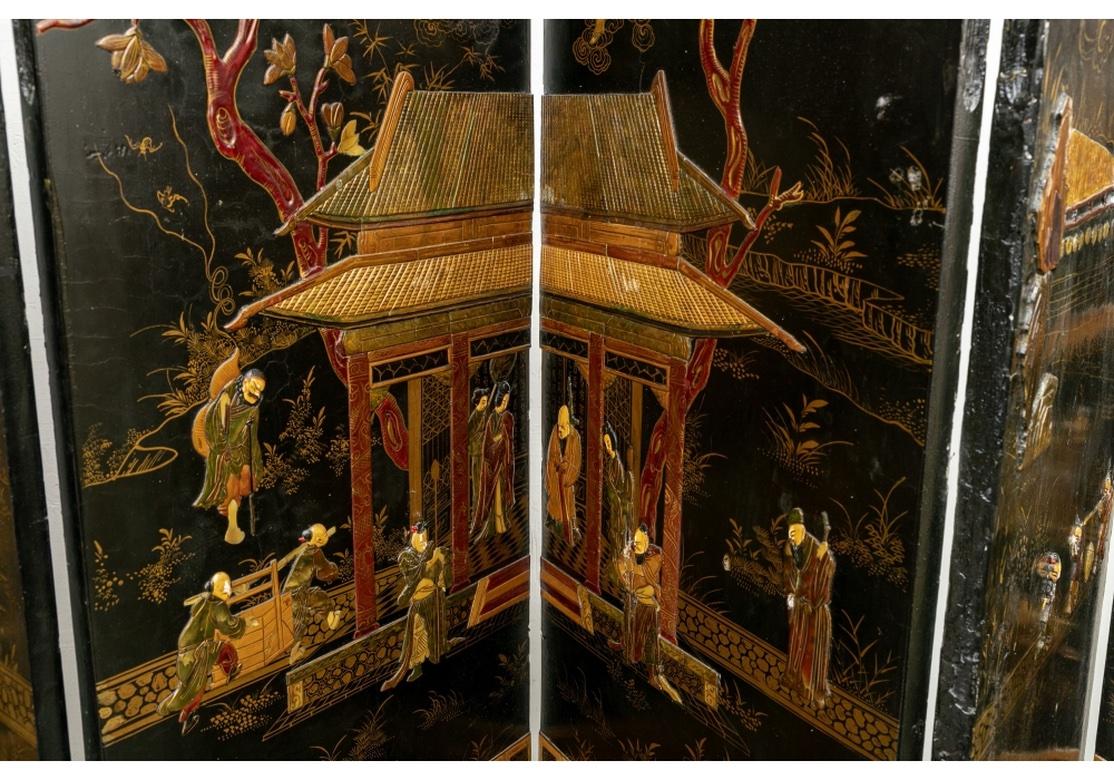 Magnificent And Fine  Chinese Six-Panel Screen For Sale 3