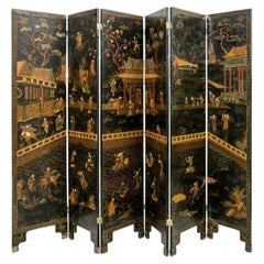 Magnificent And Fine  Chinese Six-Panel Screen