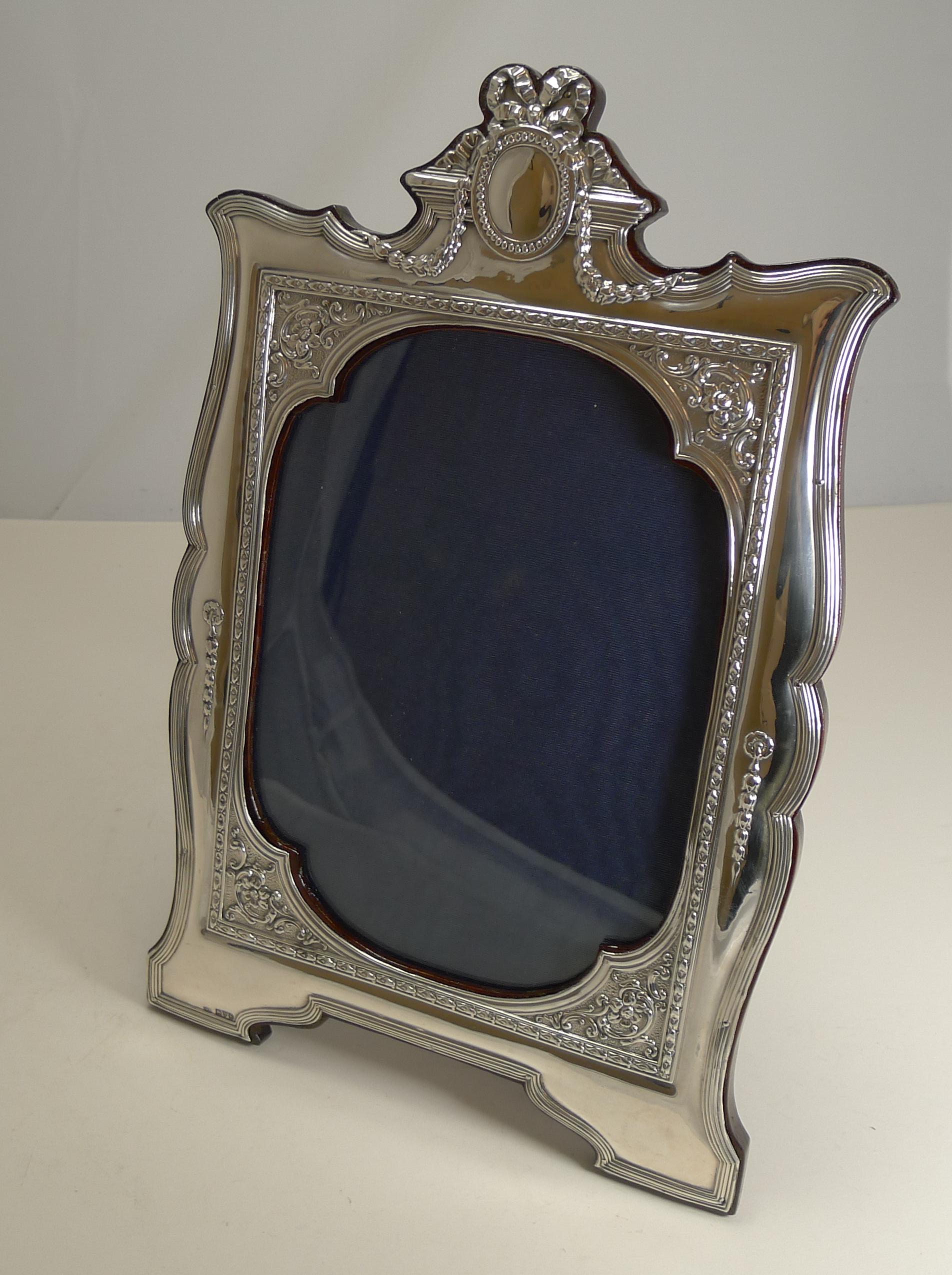 Edwardian Magnificent and Grand English Sterling Silver Photograph Frame, 1910