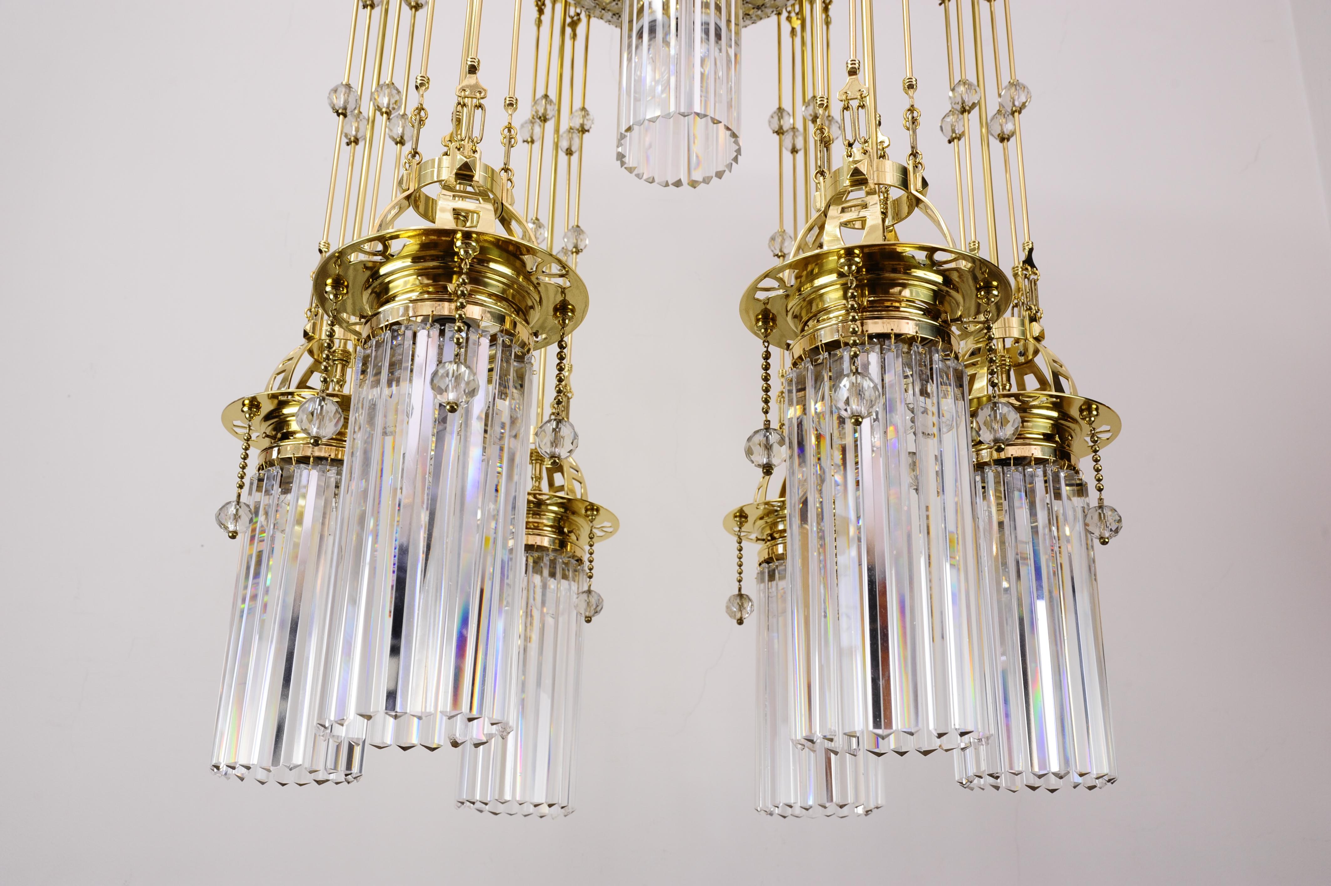 Polished Magnificent and Huge Art Deco Chandelier Vienna, 1920s For Sale