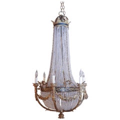 Magnificent and Large Sac de Pearl Empire Chandelier