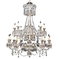 Twenty-Light Crystal and Cut Glass Chandelier