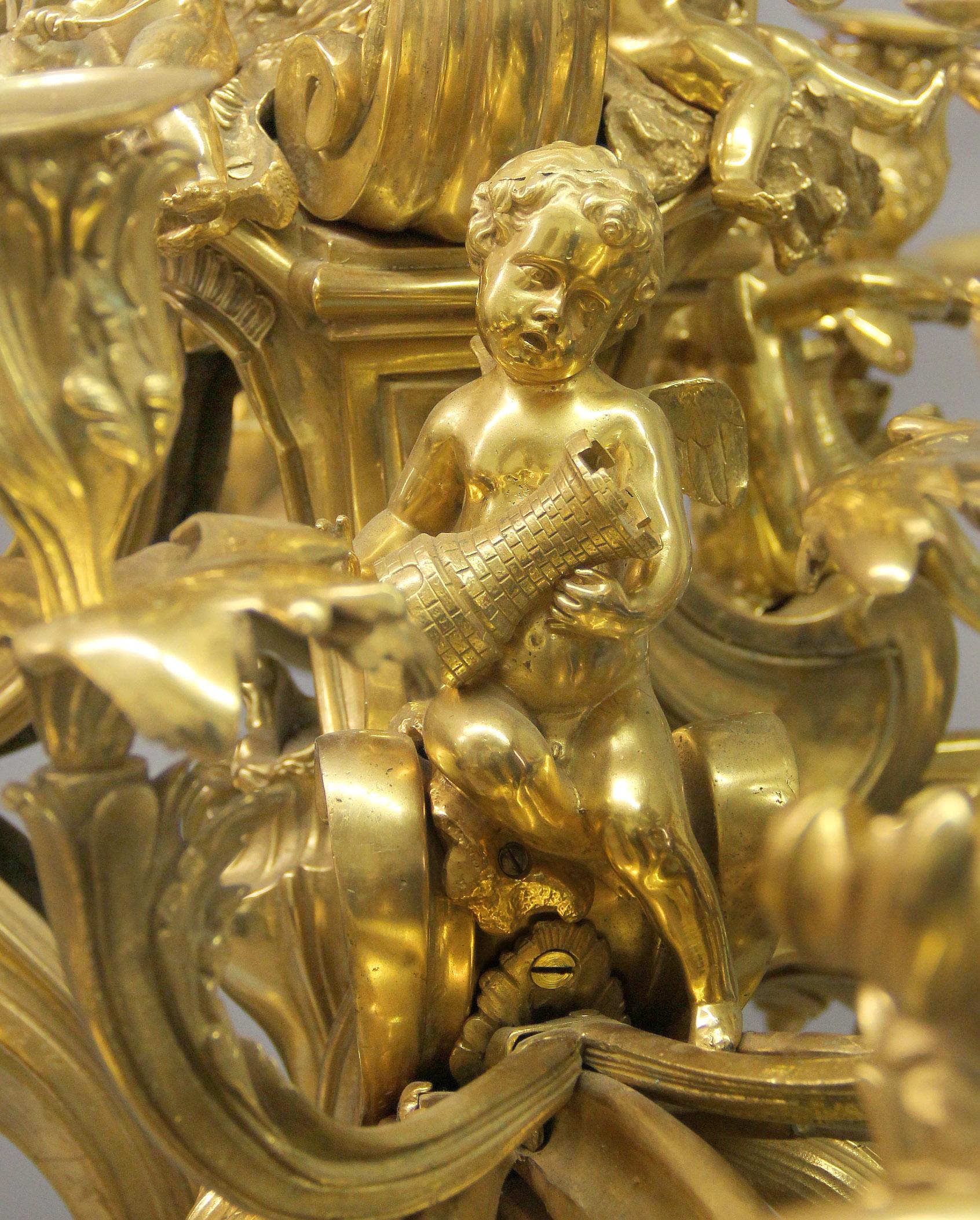 Magnificent and Palatial Gilt Bronze Chandelier After Jacques Caffiéri 2