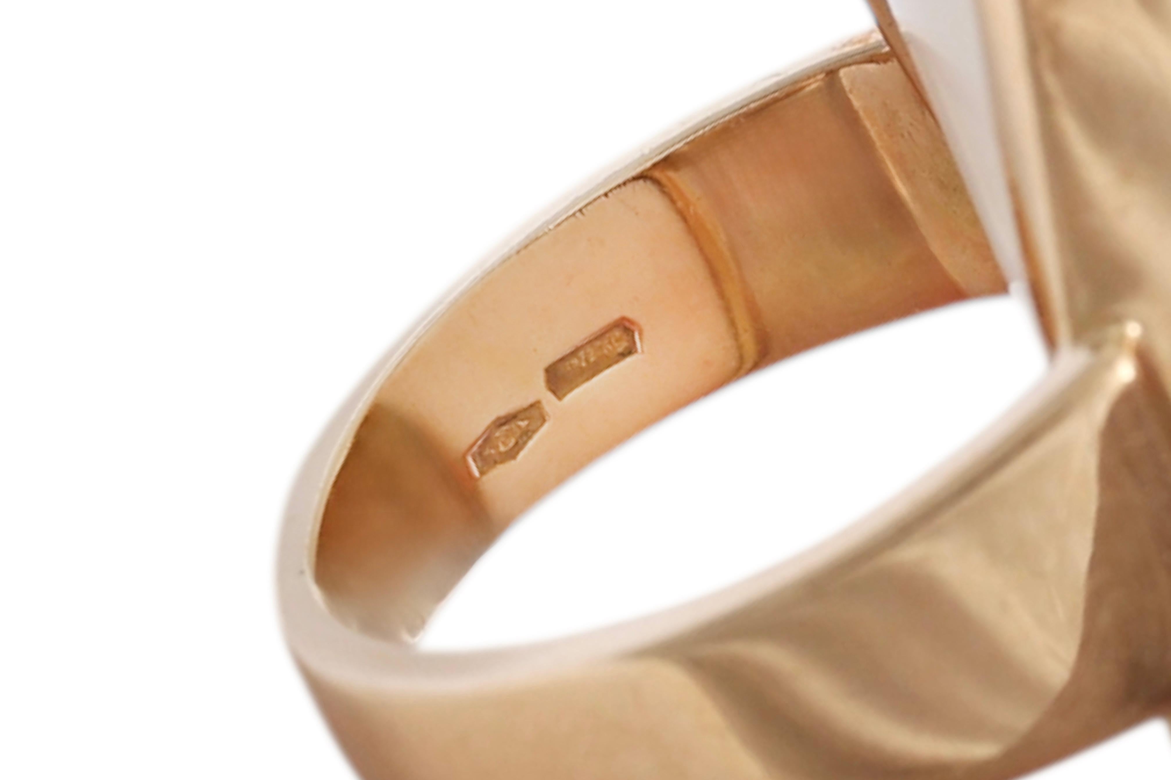 Magnífico y Raro Anillo Mattioli Hiroko de Oro Amarillo de 18 Quilates con Kogolong en venta 3