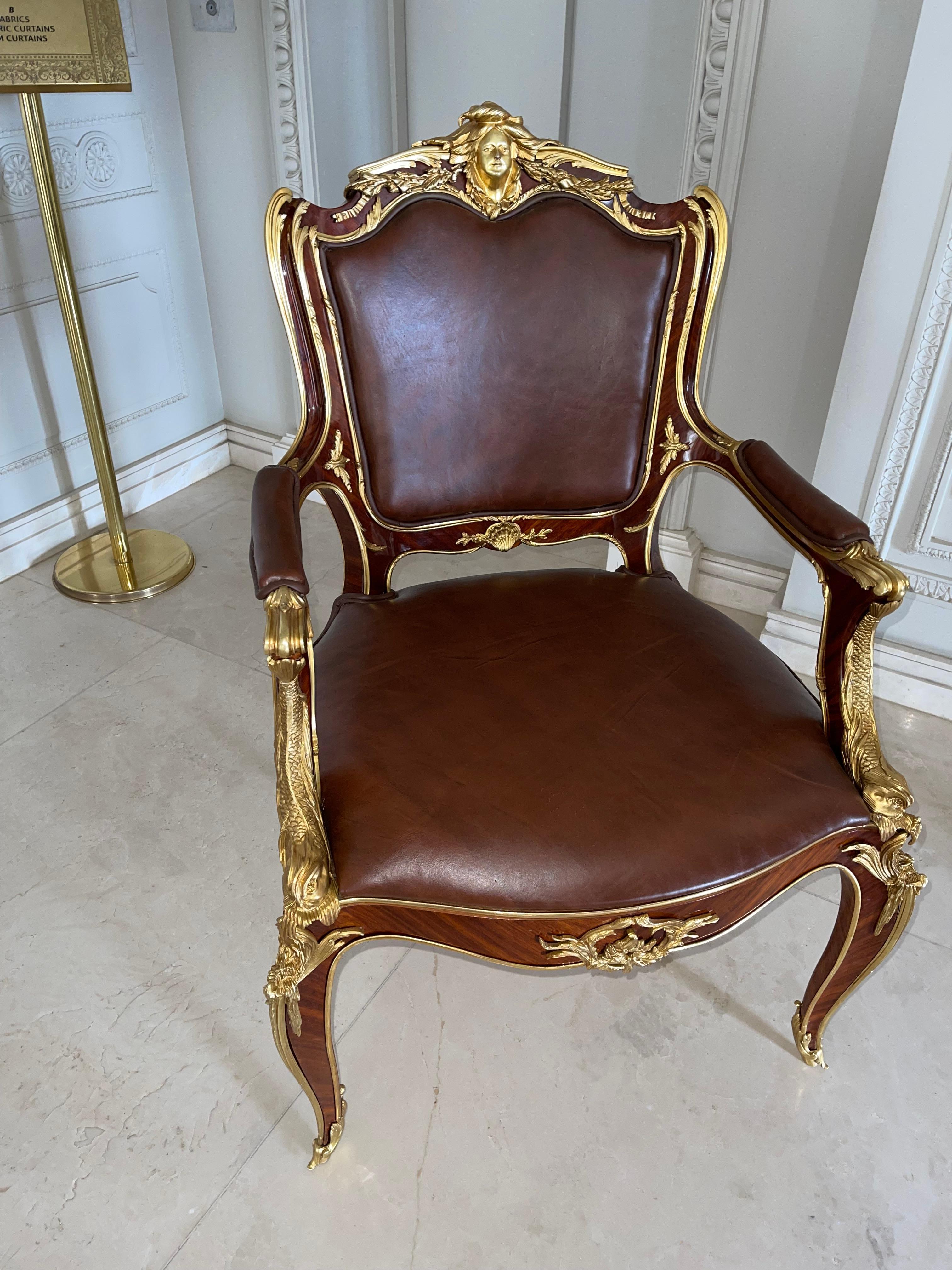 20th Century Magnificent and Royal Armchair After Francois Linke, Paris For Sale