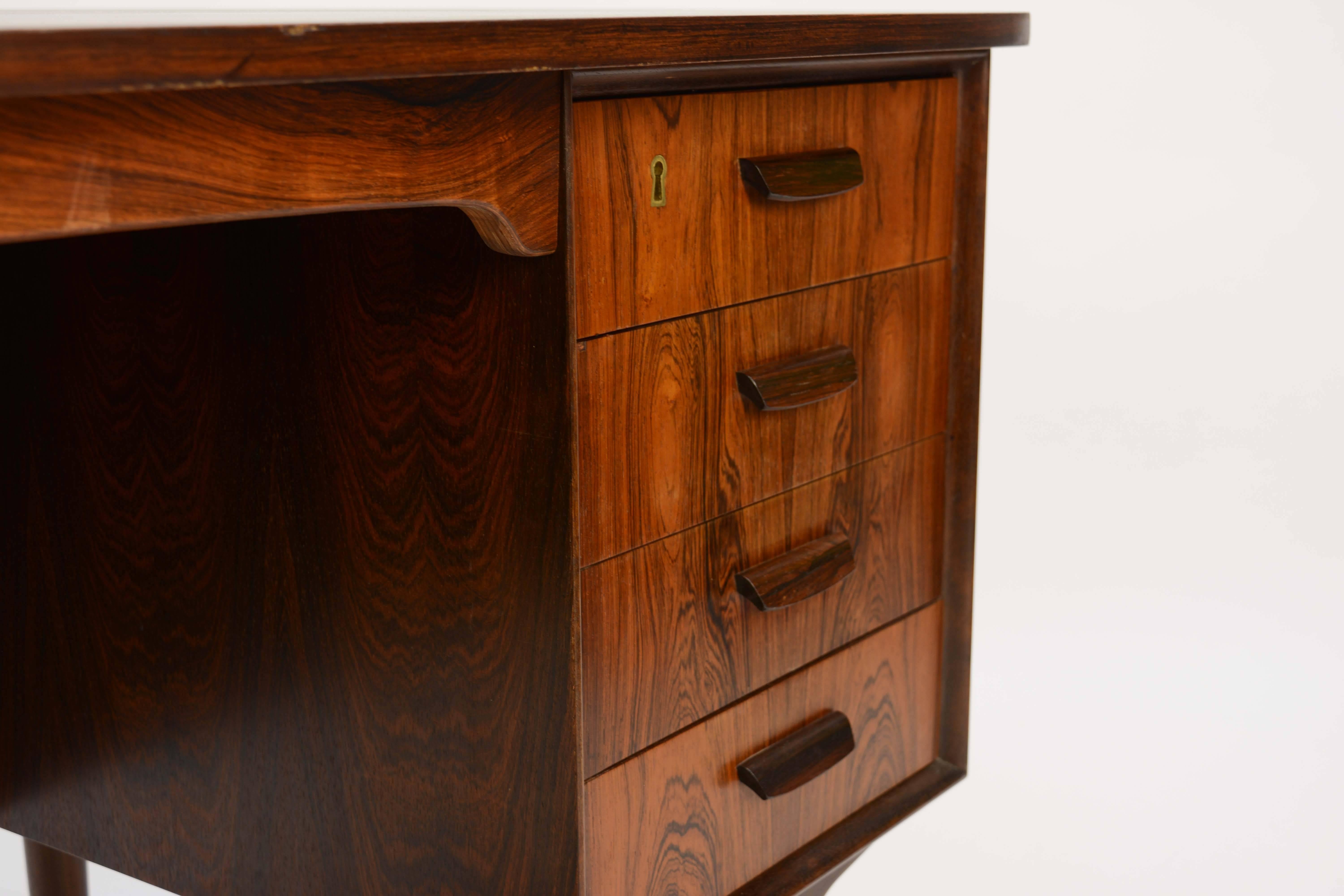 Magnificent and Sensual Kai Kristensen Rosewood Executive Desk from Denmark 2