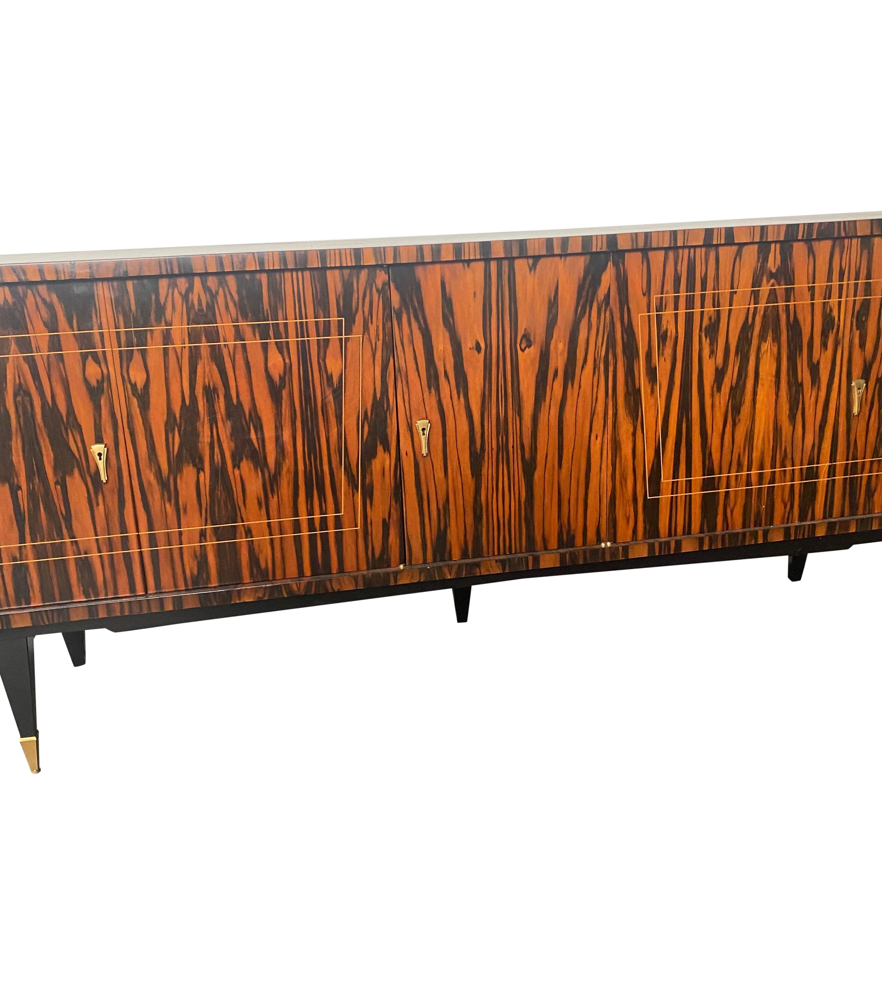Unique European Exotic Wood Locking Credenza 1