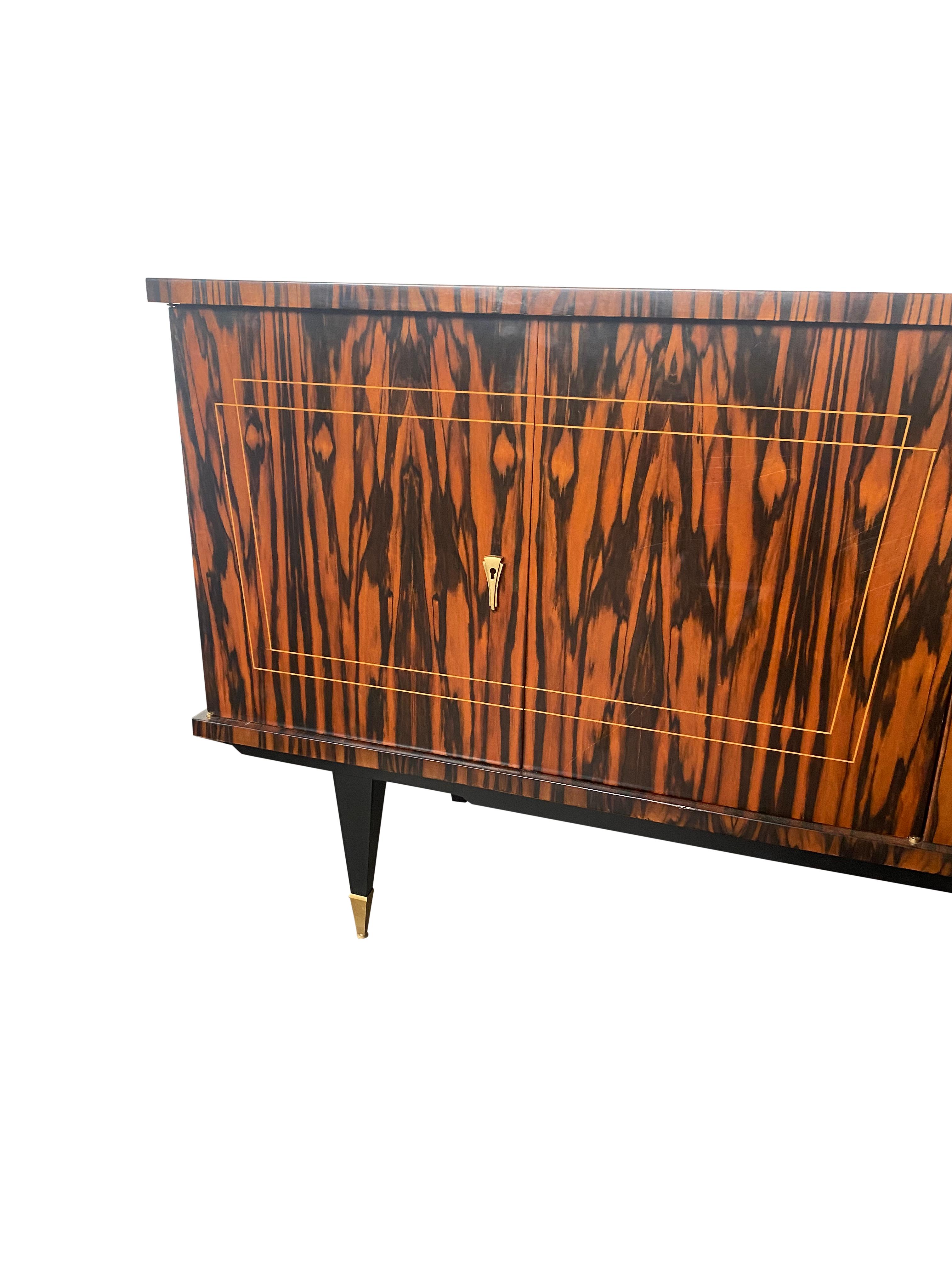 Unique European Exotic Wood Locking Credenza 2