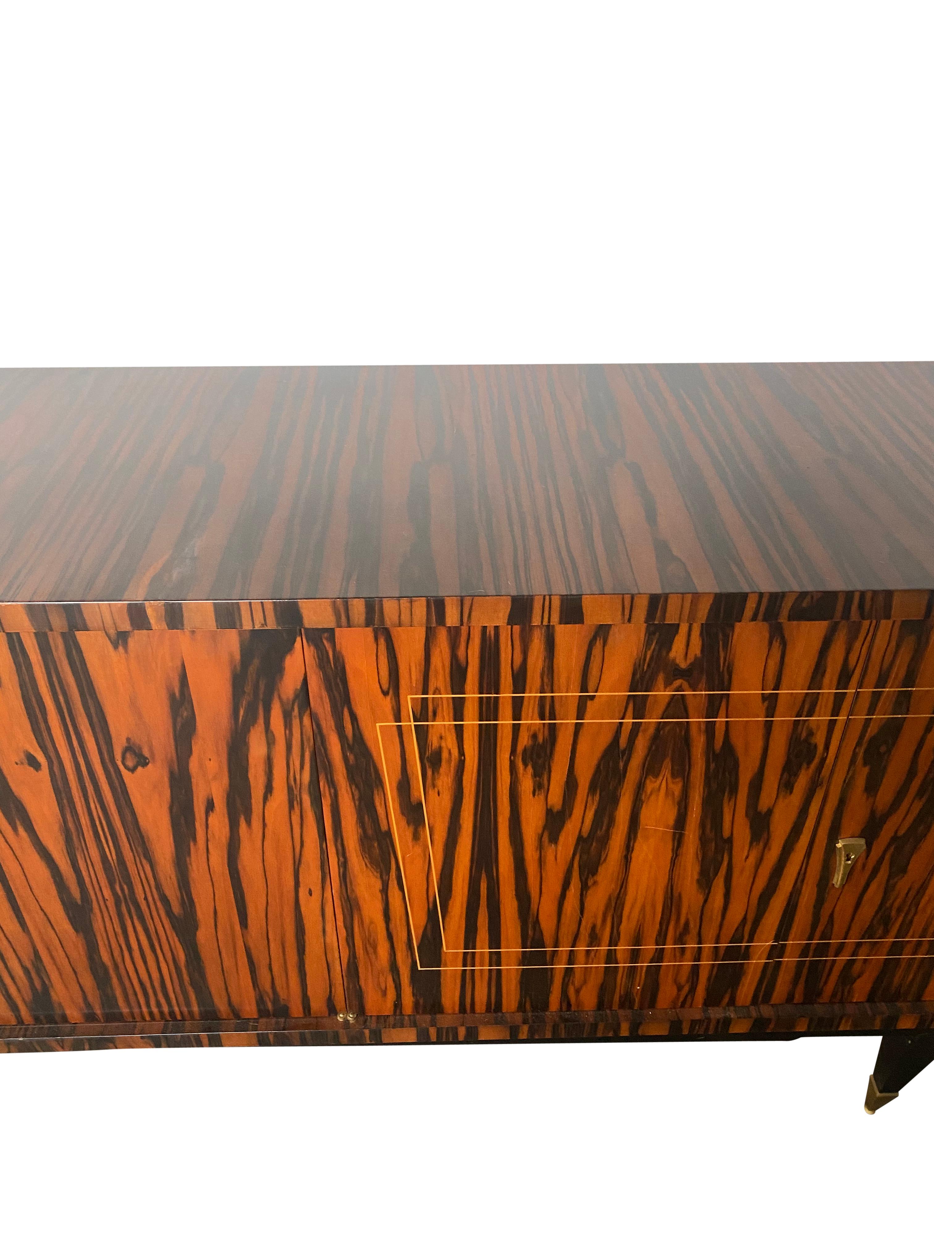 Unique European Exotic Wood Locking Credenza 5