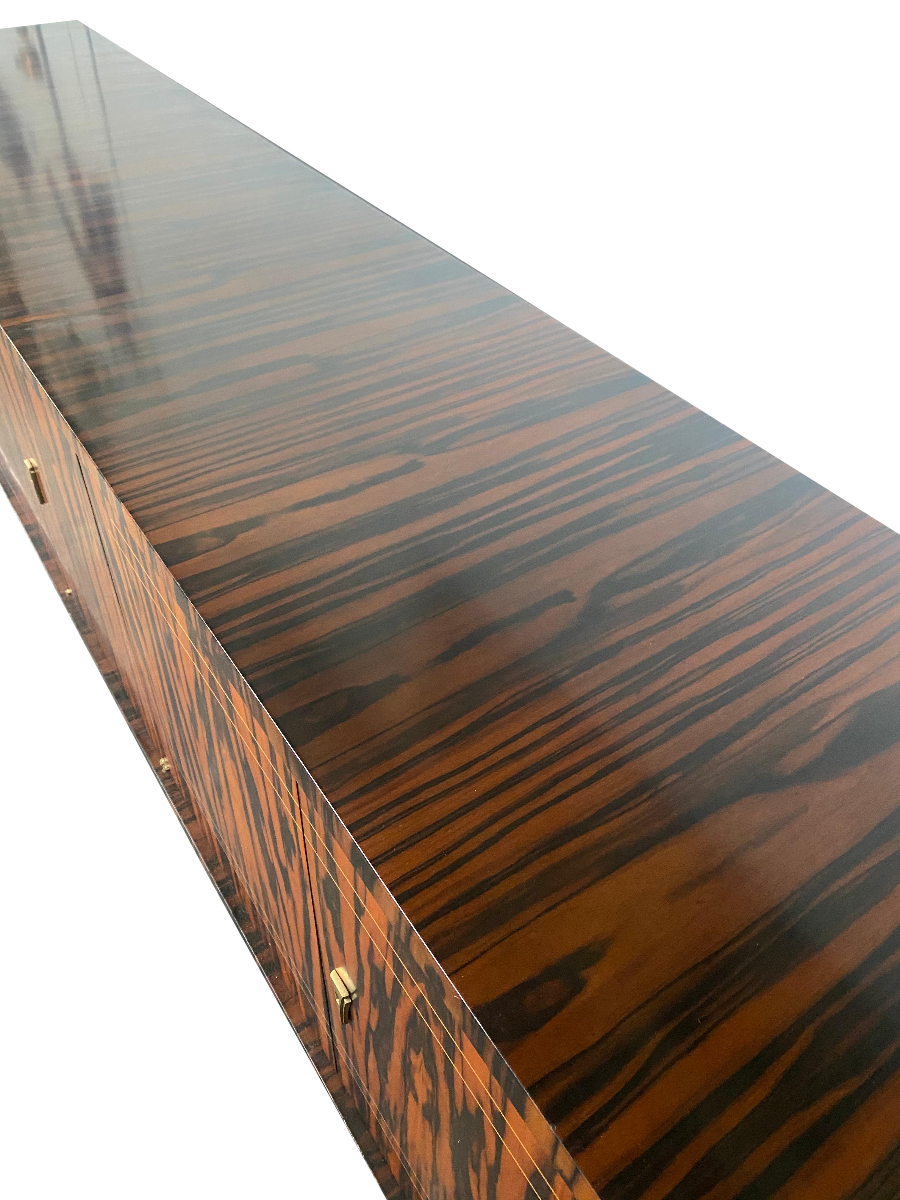 Unique European Exotic Wood Locking Credenza 6