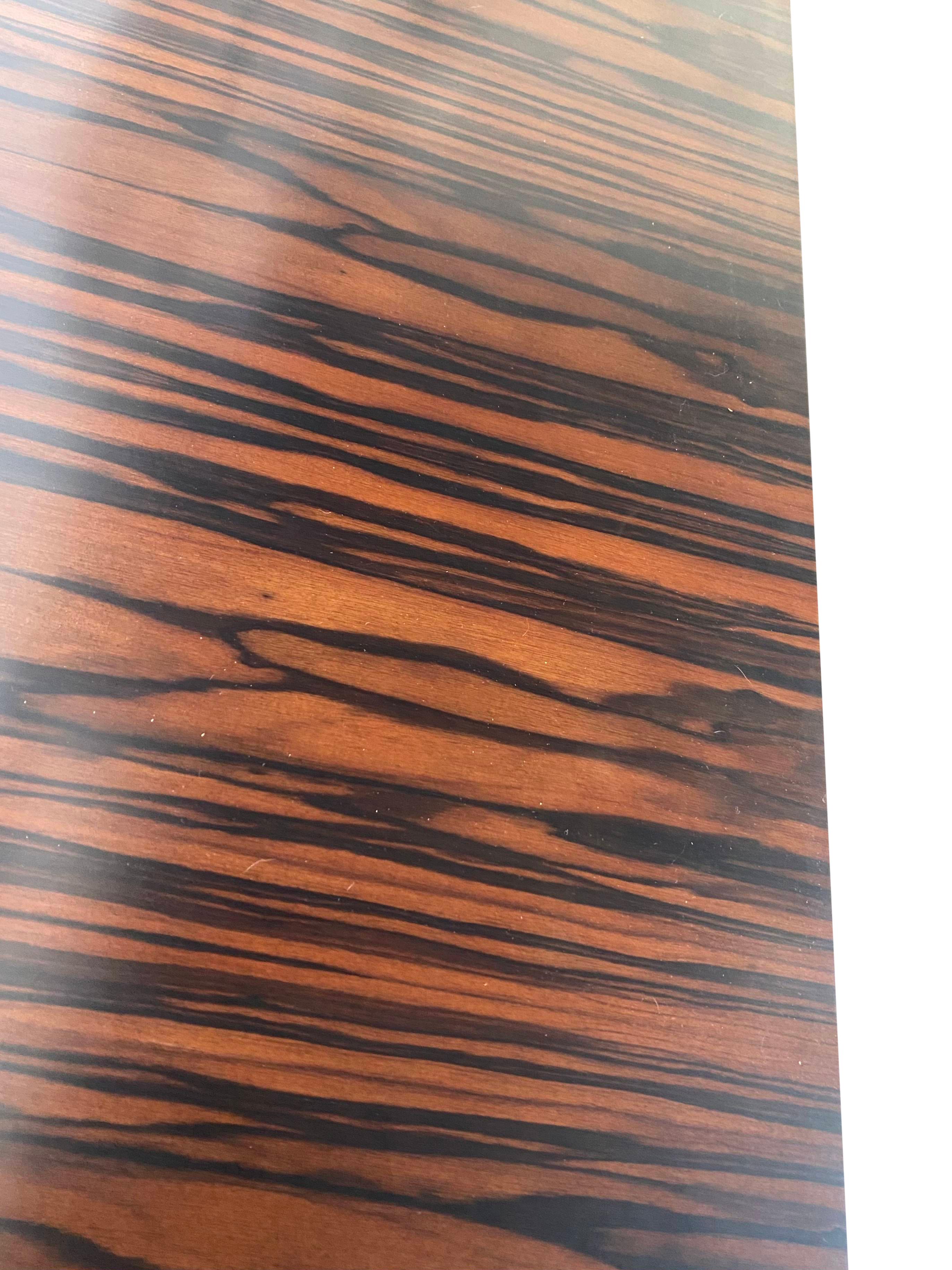 Modern Unique European Exotic Wood Locking Credenza