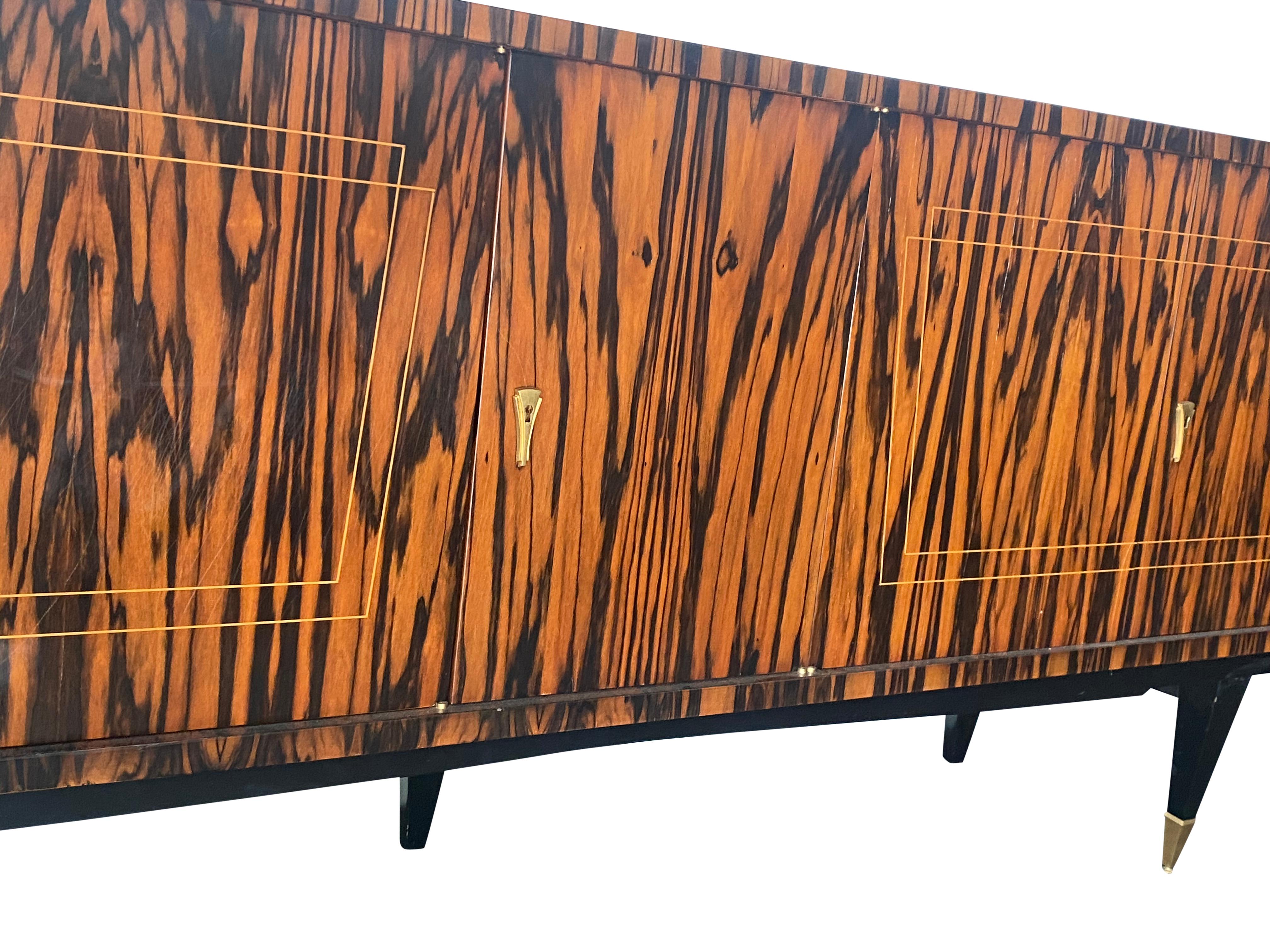 Unique European Exotic Wood Locking Credenza In Good Condition In Brooklyn, NY