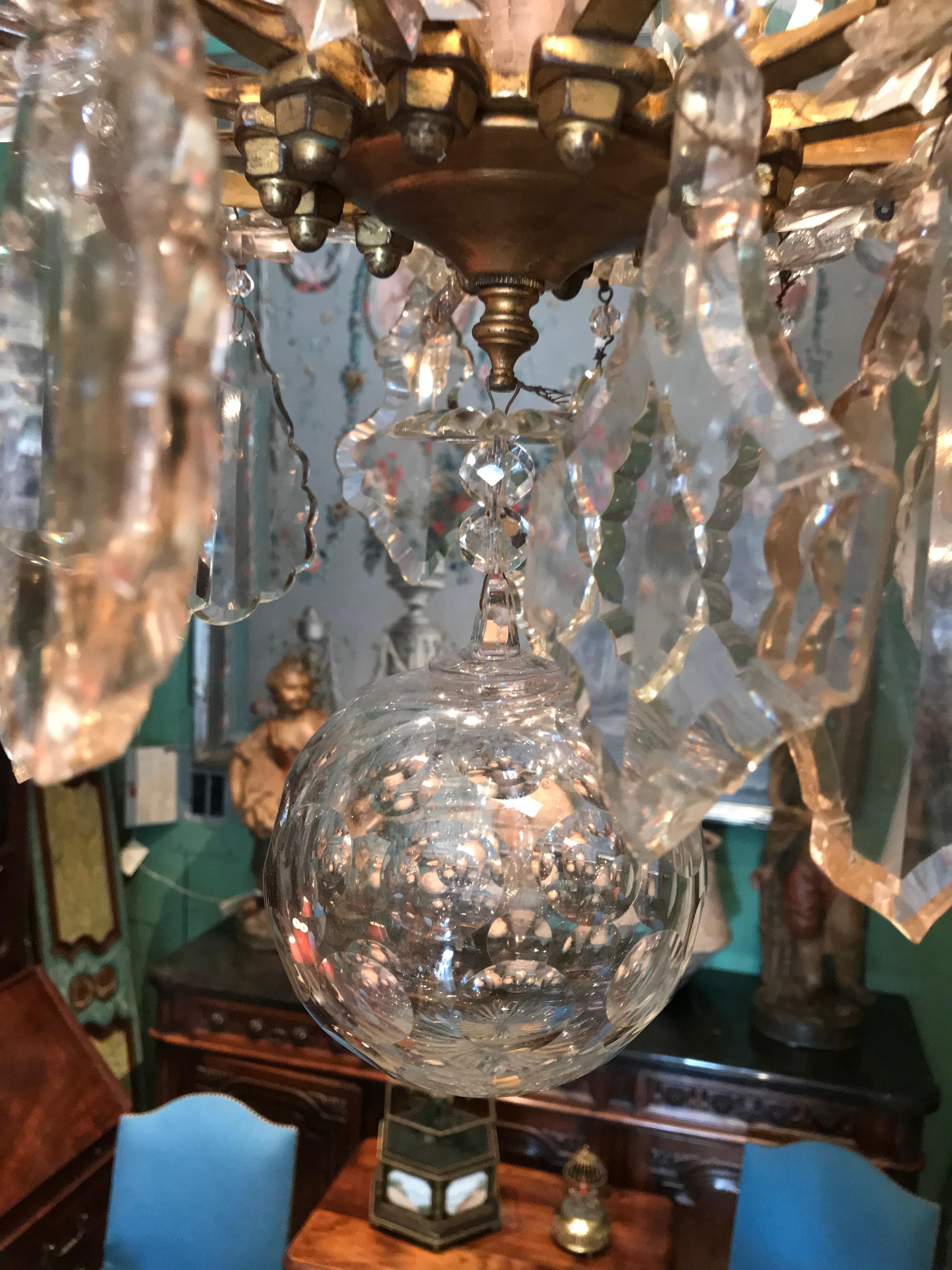 Große antike Kristall-Kronleuchter-Deckenleuchte aus dem 18. Jahrhundert Baccarat LA im Angebot 2