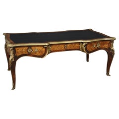 Magnificent Antique 19th Century French Louis XV Leather Top Bureau Plat Desk